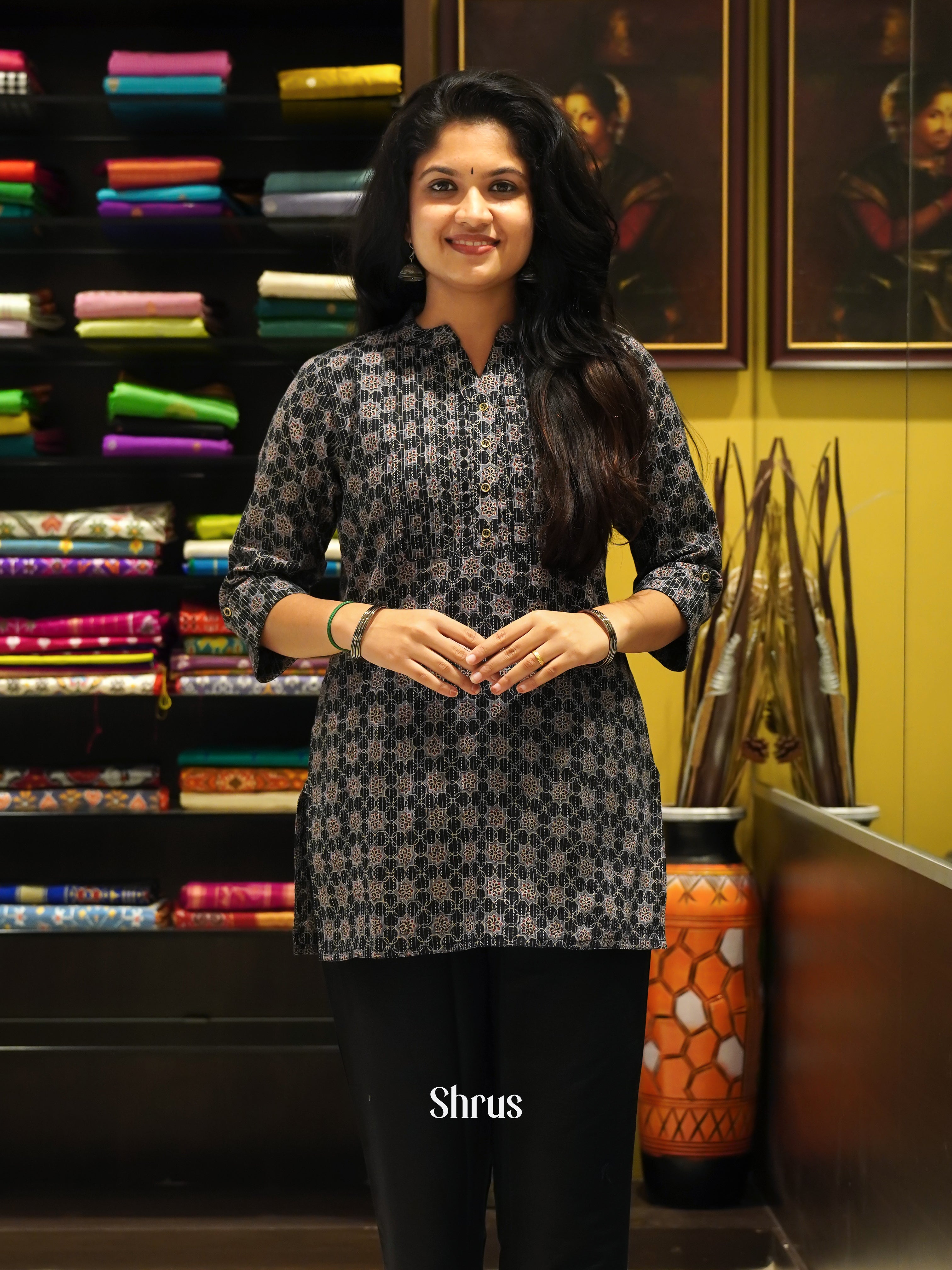 Black - Readymade Kurti - Shop on ShrusEternity.com