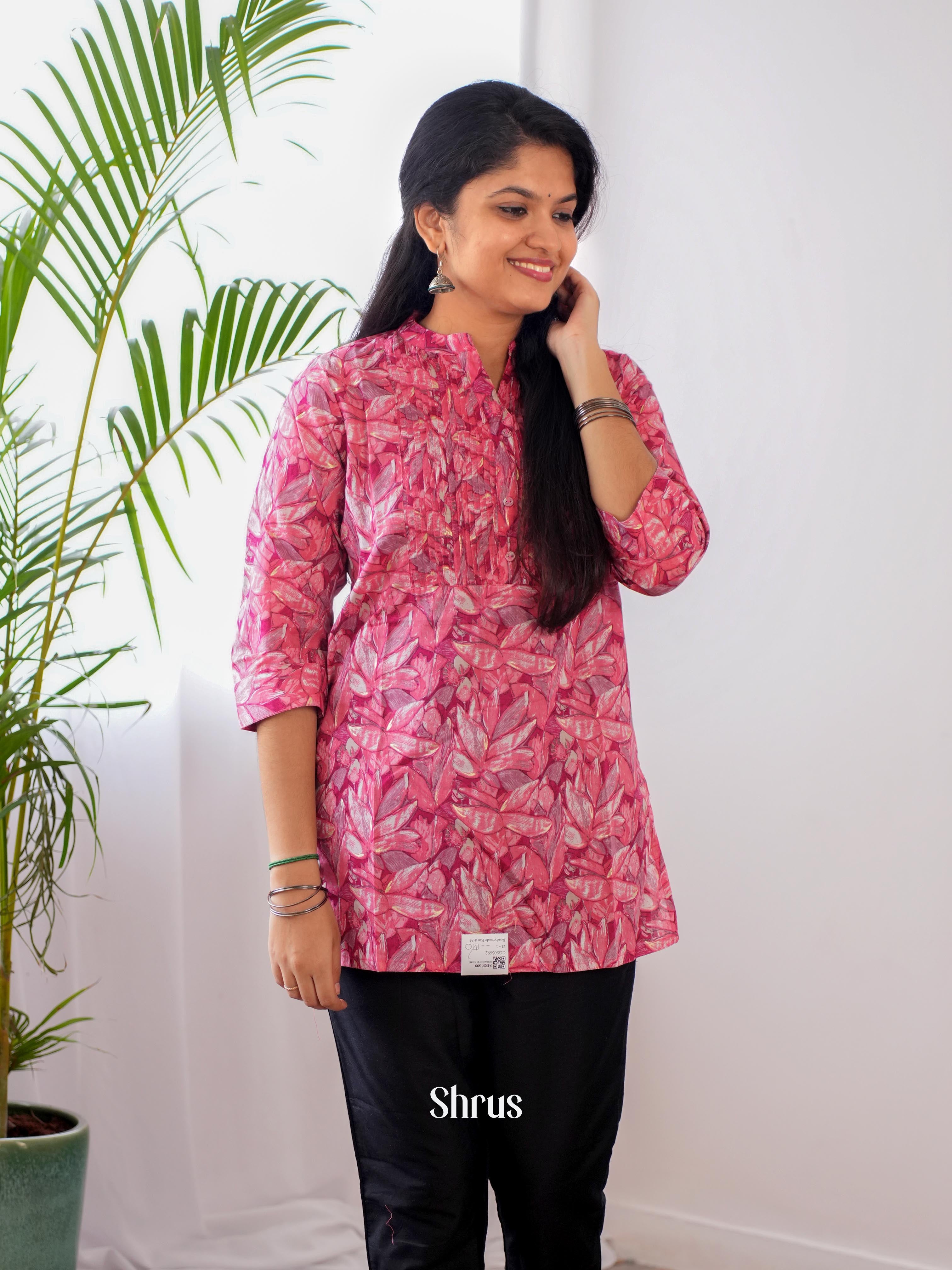 Pink - Readymade Kurti - Shop on ShrusEternity.com
