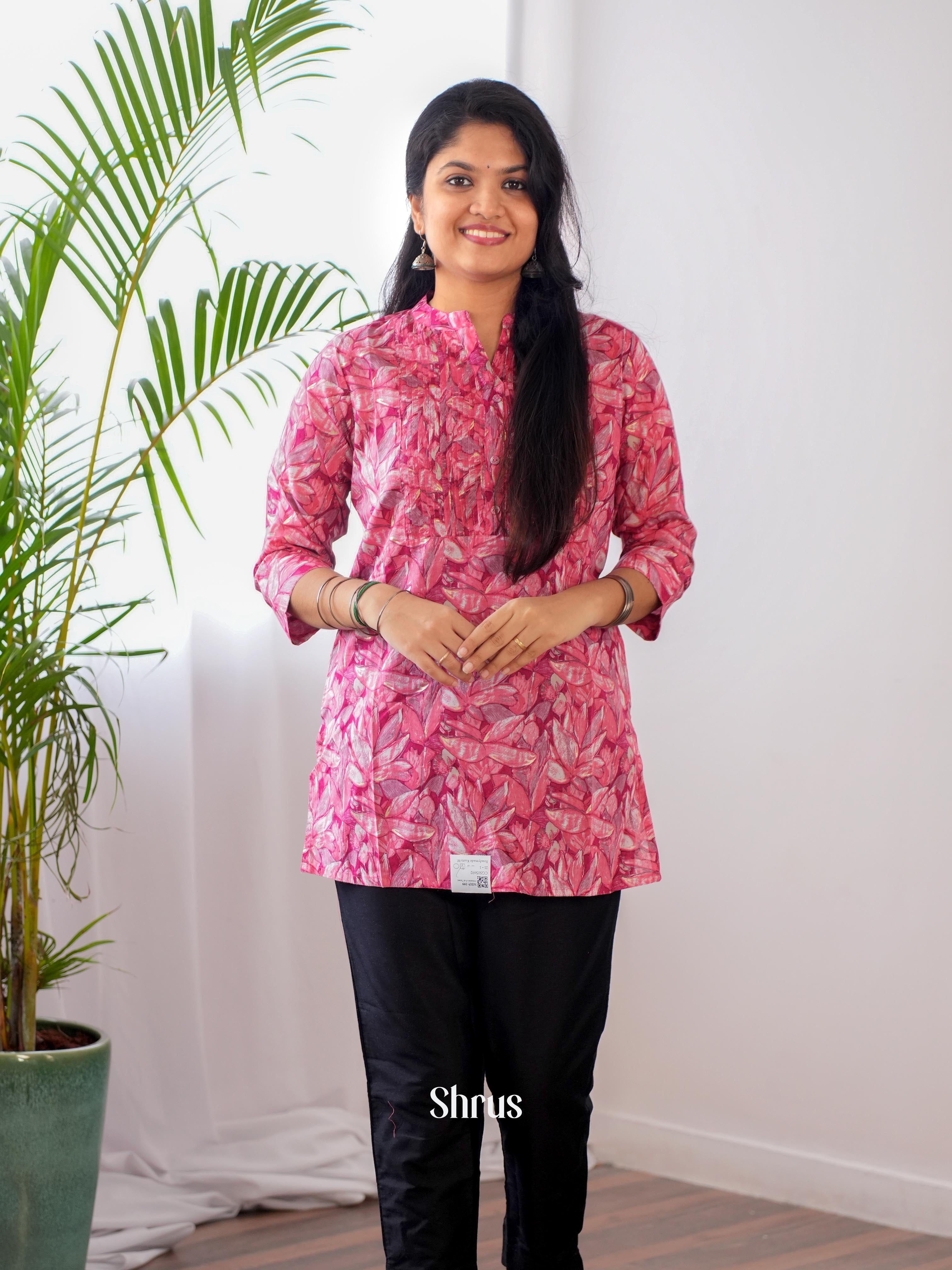 Pink - Readymade Kurti - Shop on ShrusEternity.com