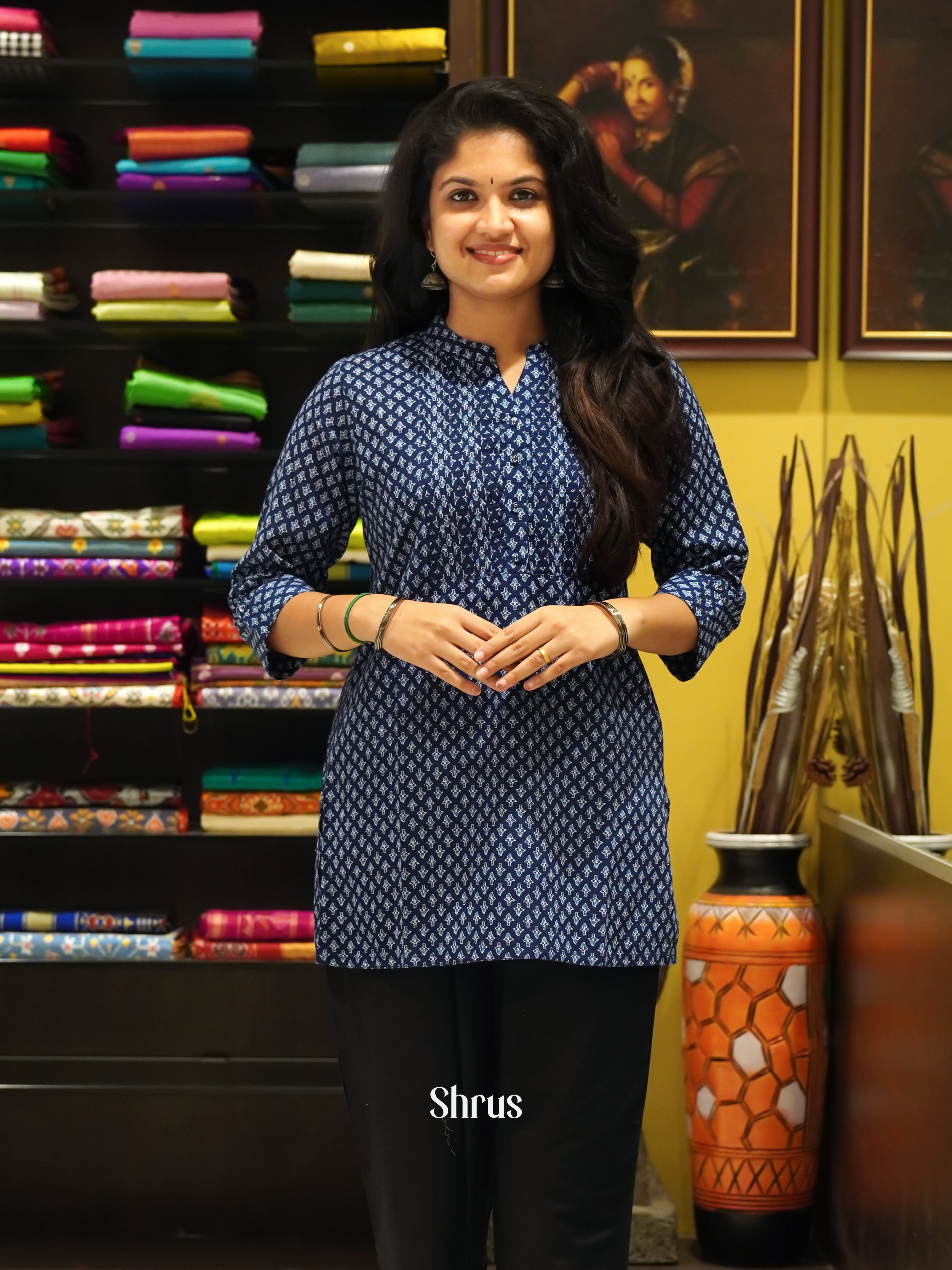 Blue - Readymade Kurti - Shop on ShrusEternity.com