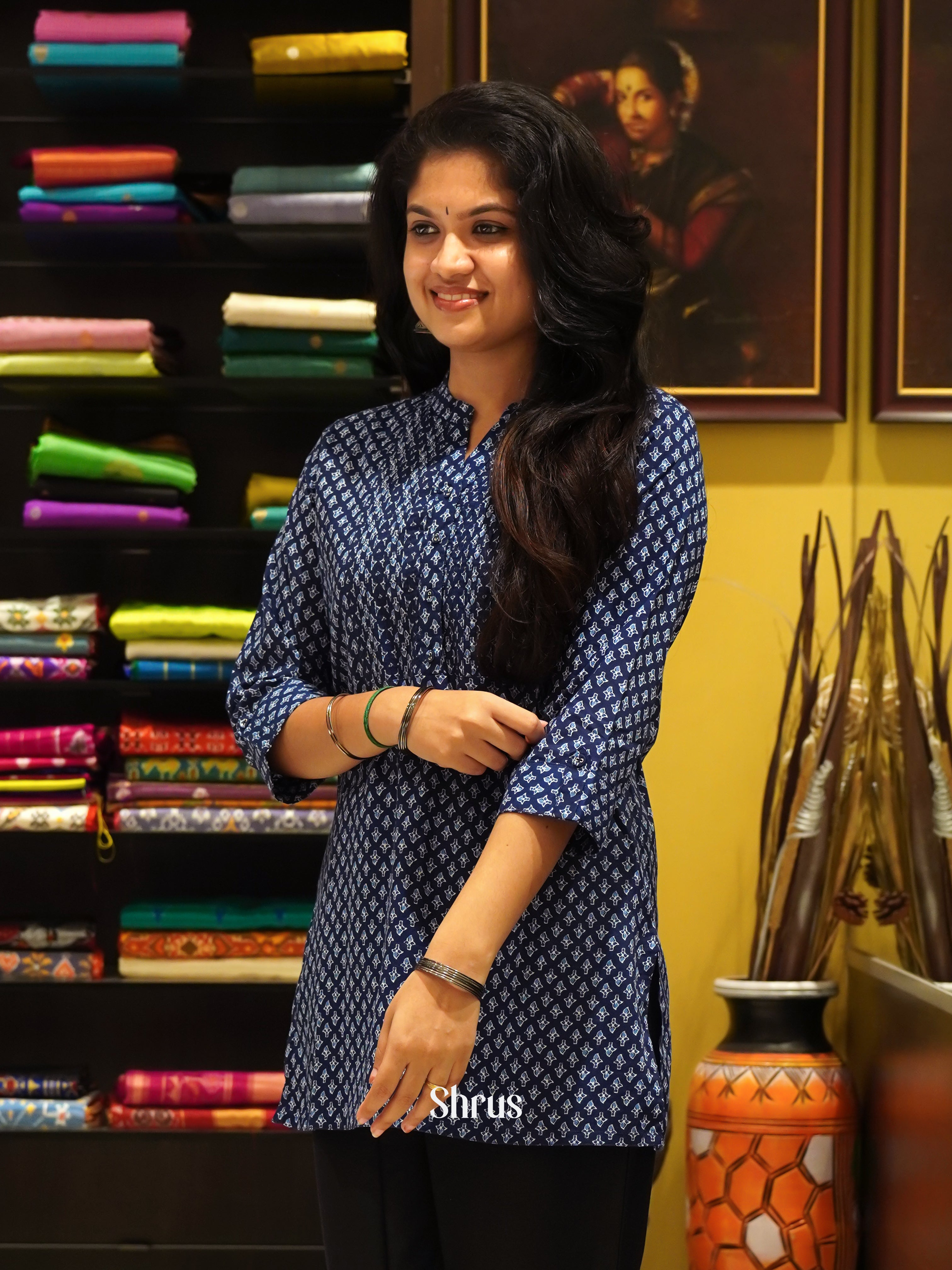 Blue - Readymade Kurti - Shop on ShrusEternity.com