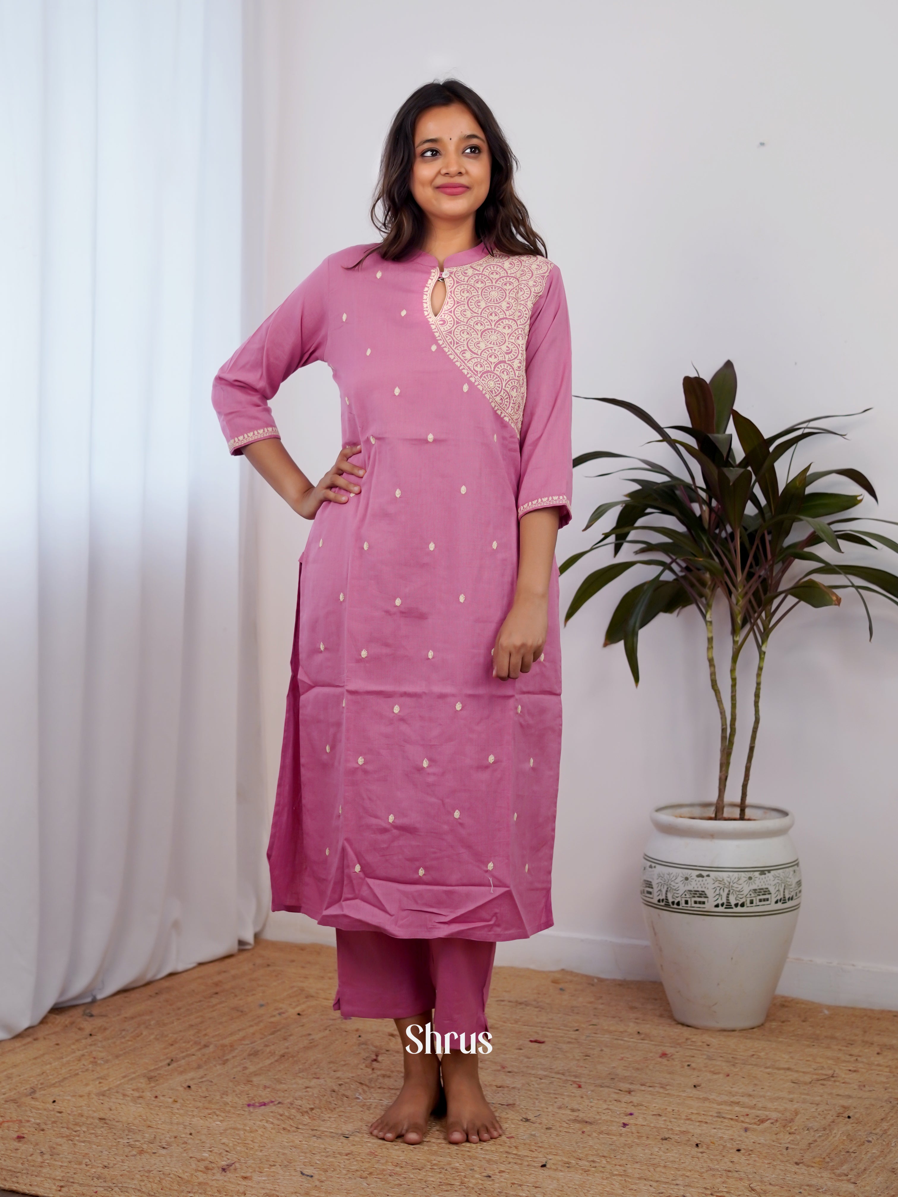 Pink - 2pc embroidery Readymade Suits - Shop on ShrusEternity.com