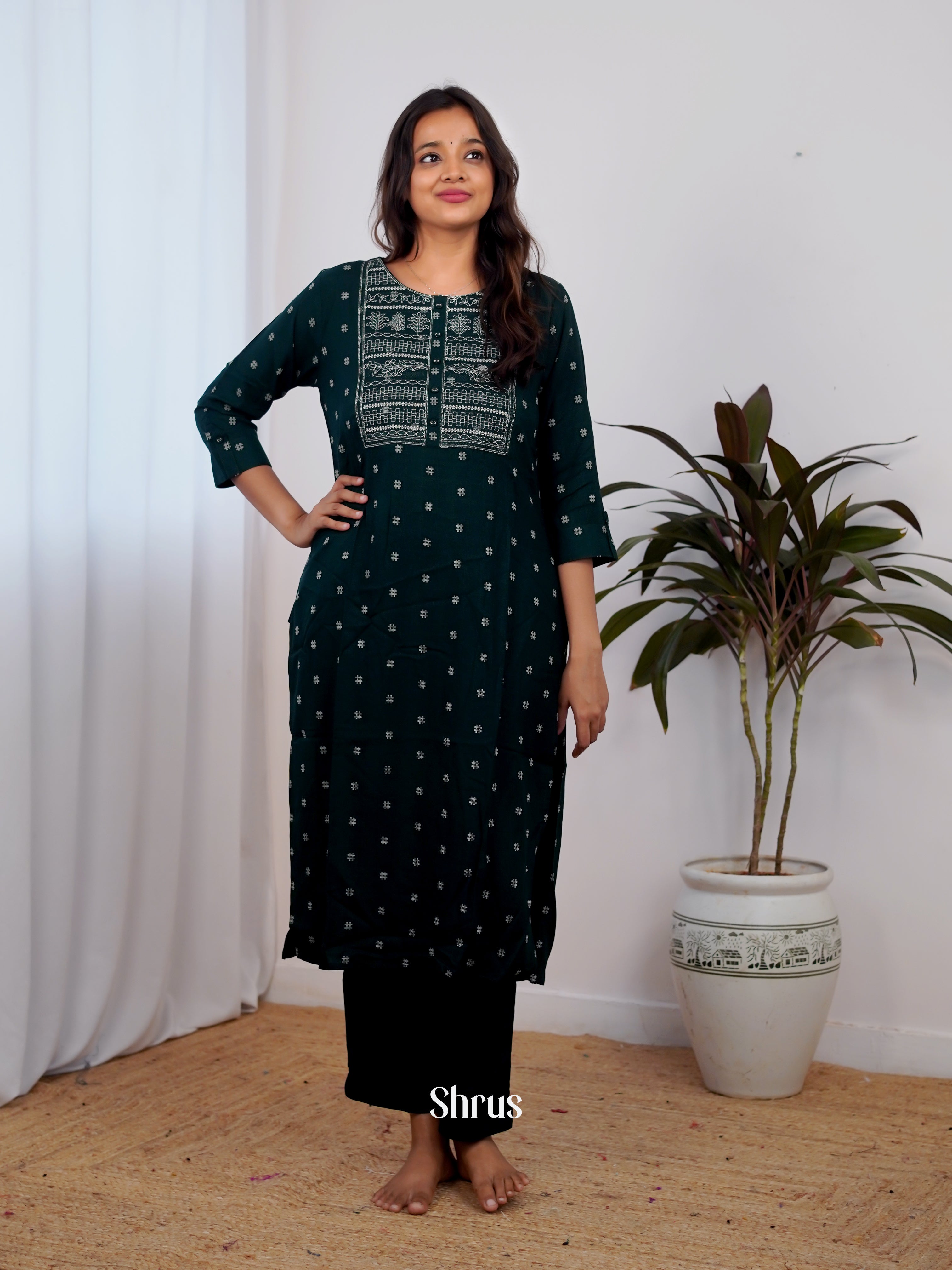 Green -2pc Readymade Suits - Shop on ShrusEternity.com
