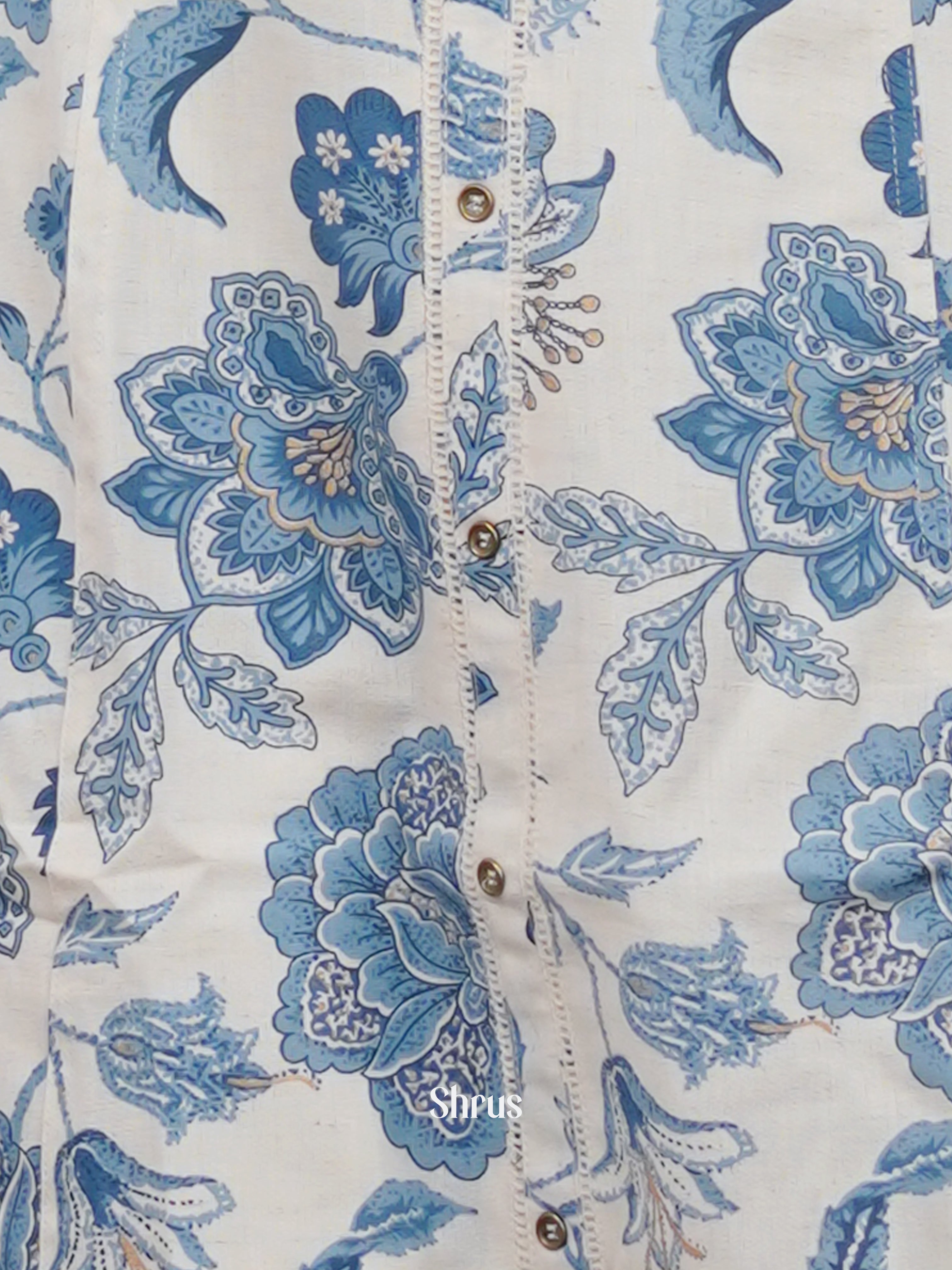 Cream & Blue - 2 pc Casual Readymade Suits - Shop on ShrusEternity.com