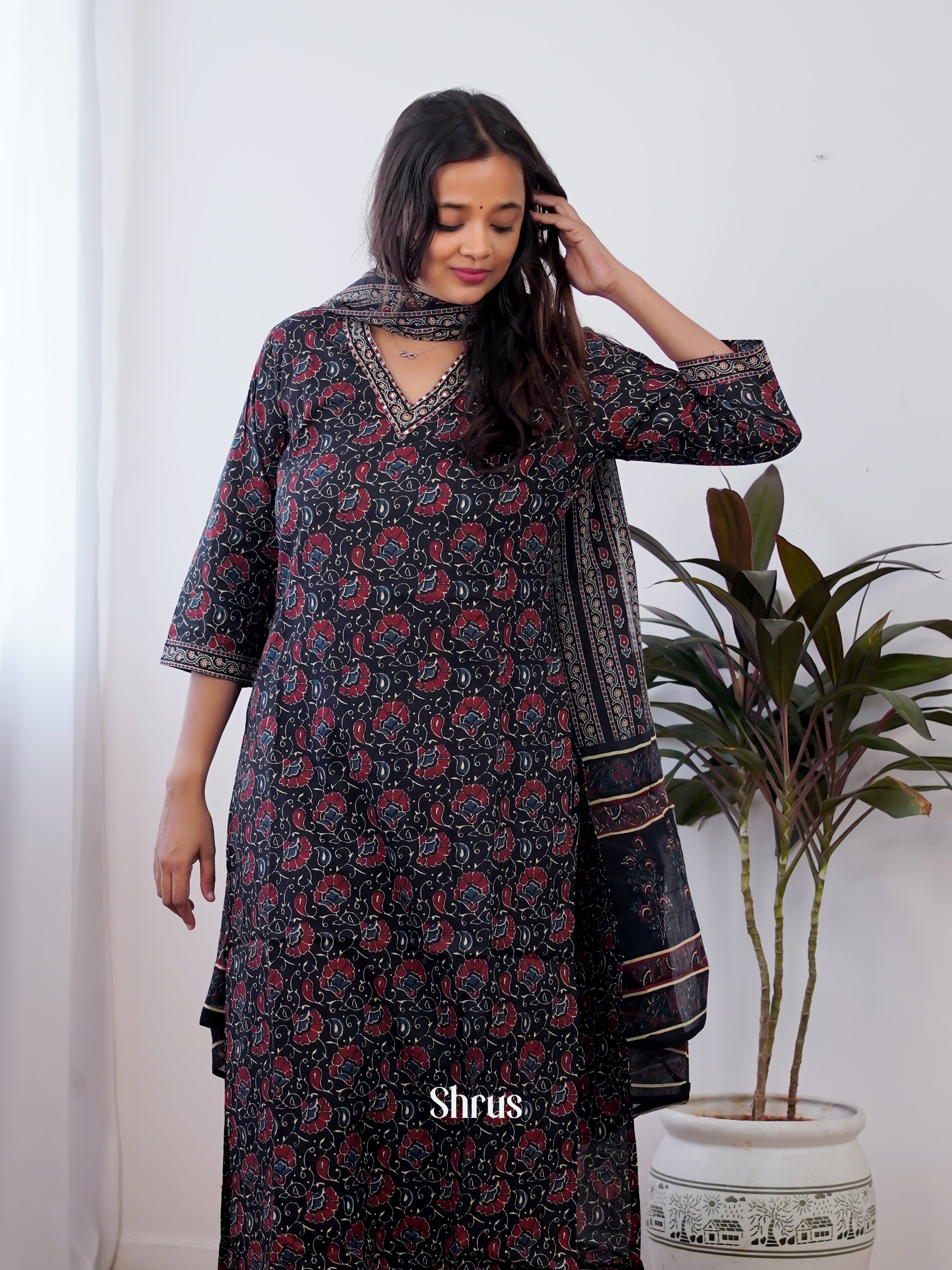 Black - 3pc Printed Readymade Suits - Shop on ShrusEternity.com