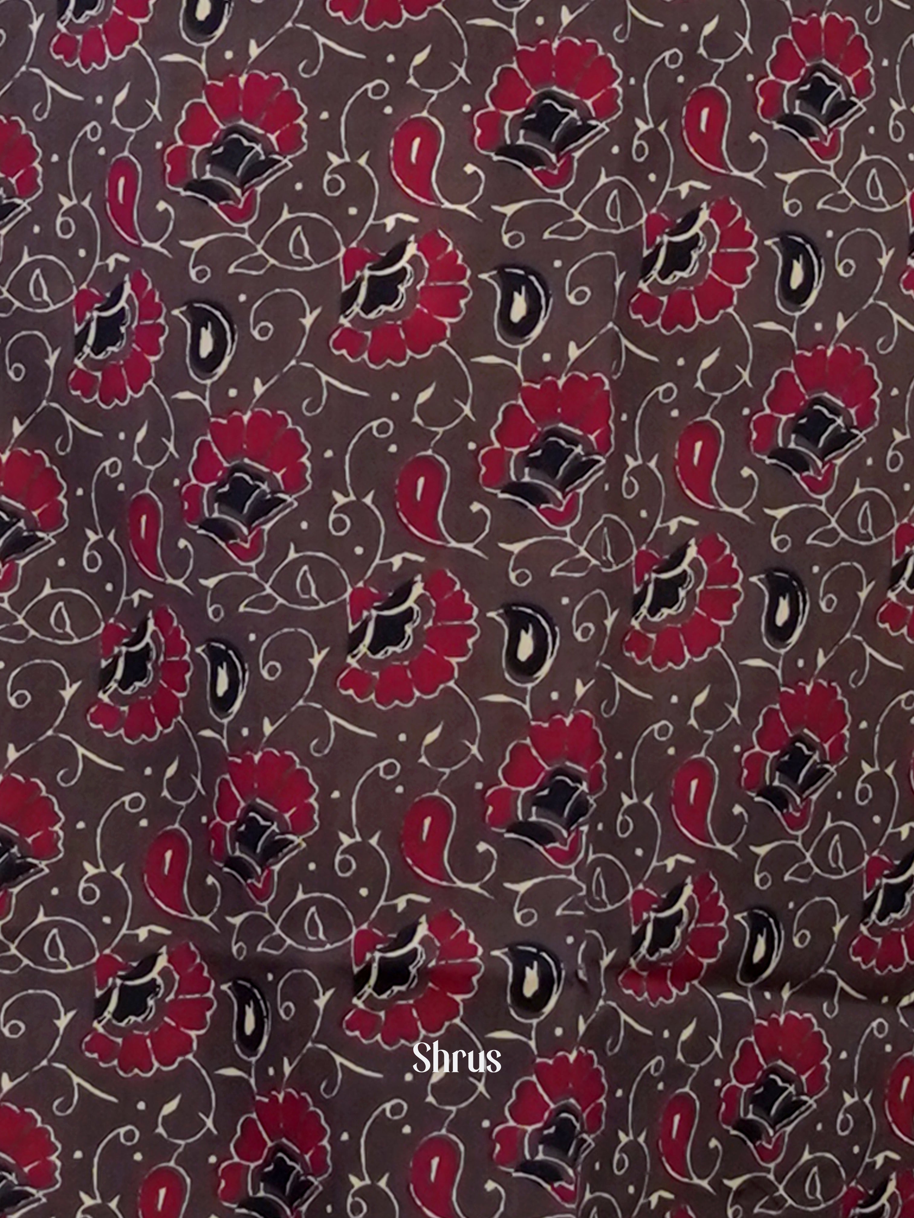 Grey -3pc floral printed Readymade Suits - Shop on ShrusEternity.com