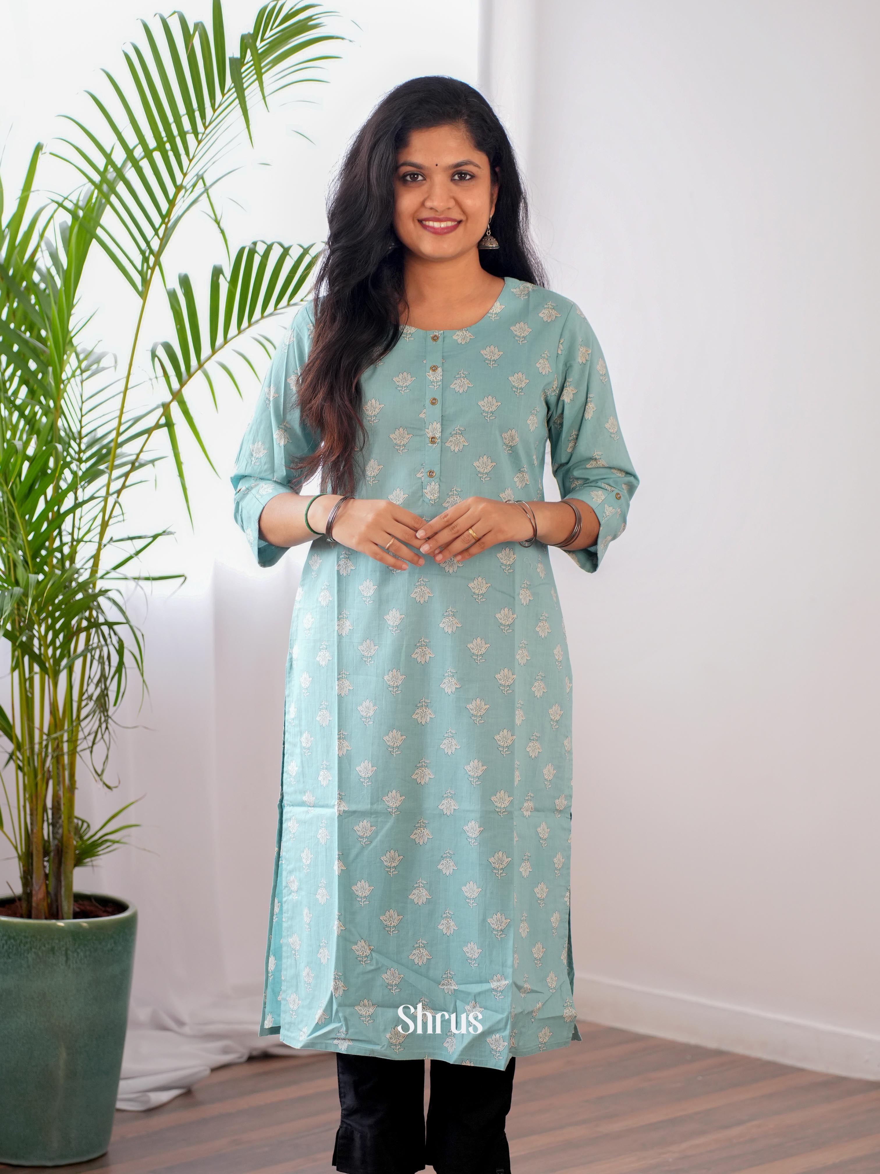 Lite Blue - Readymade kurti - Shop on ShrusEternity.com