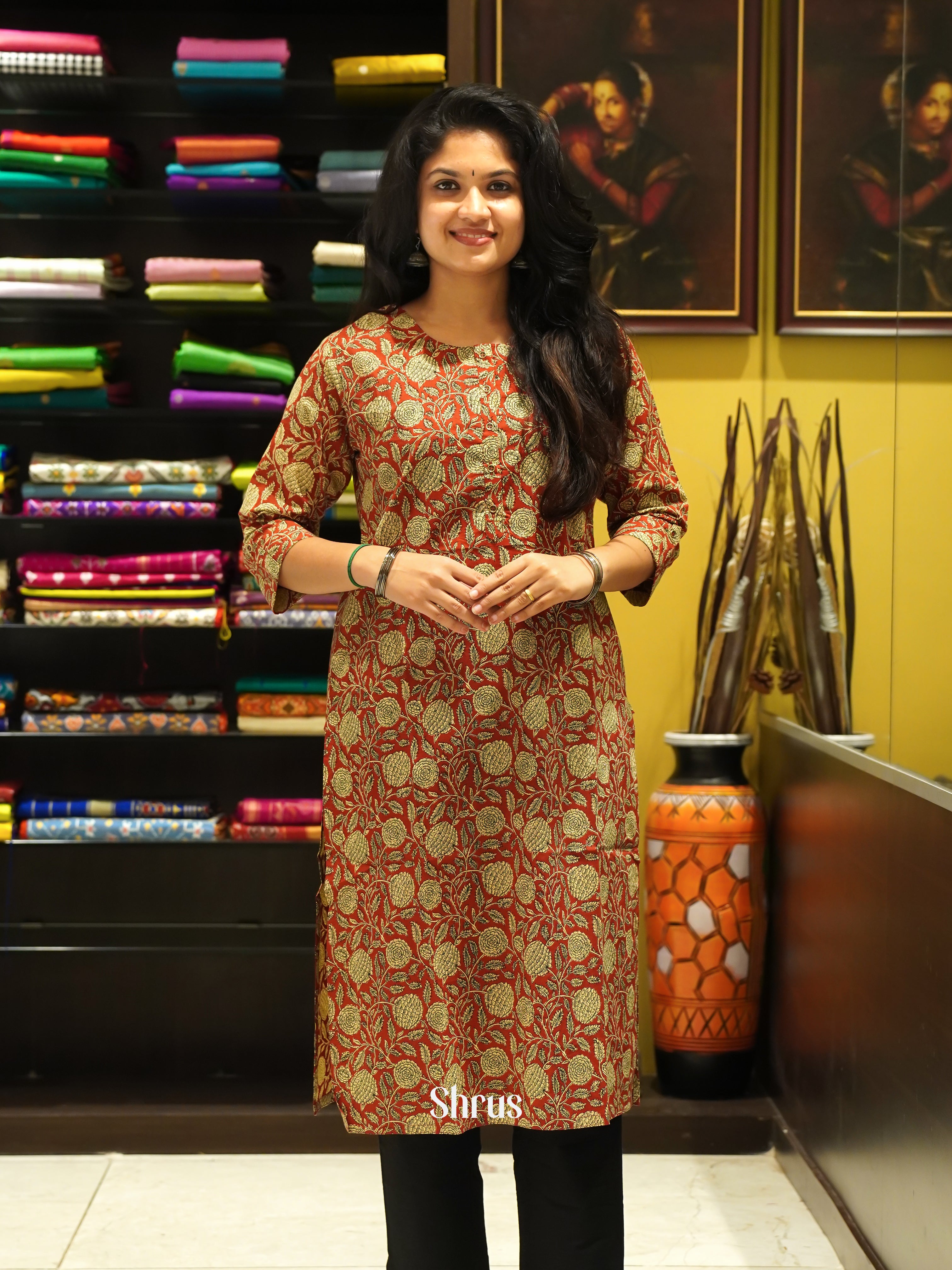Red - Readymade Kurti - Shop on ShrusEternity.com