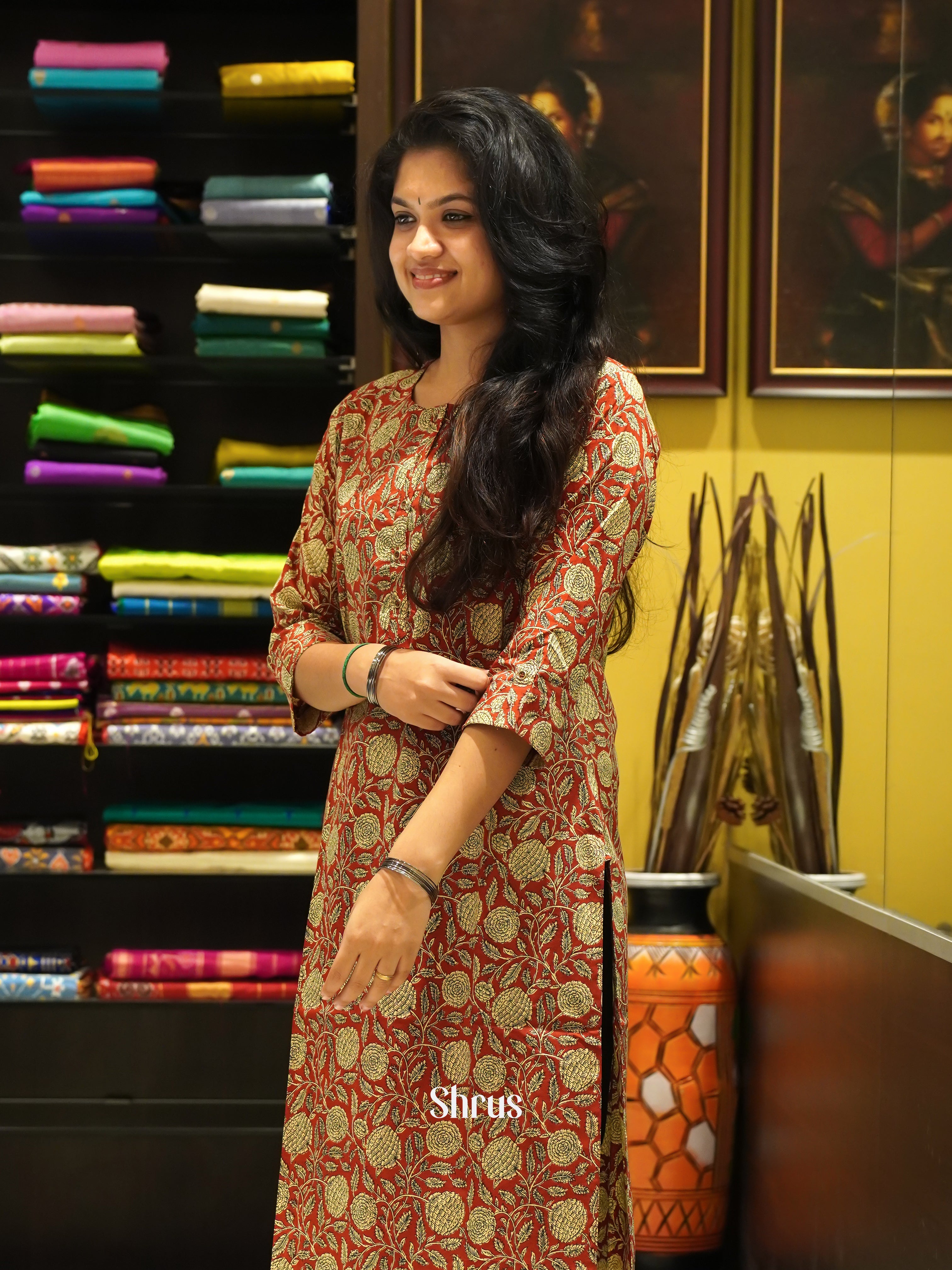 Red - Readymade Kurti - Shop on ShrusEternity.com