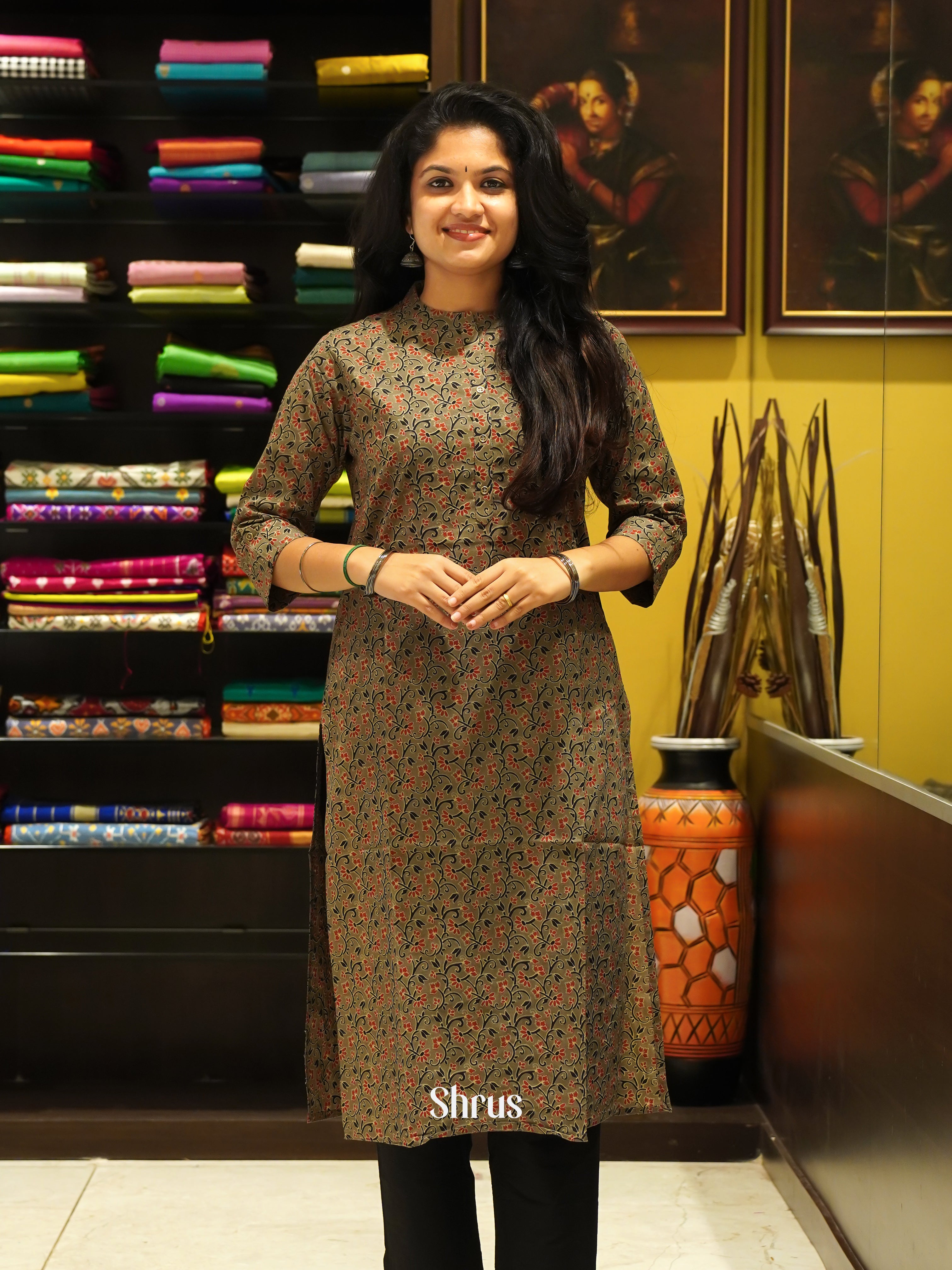 Green - Readymade Kurti - Shop on ShrusEternity.com