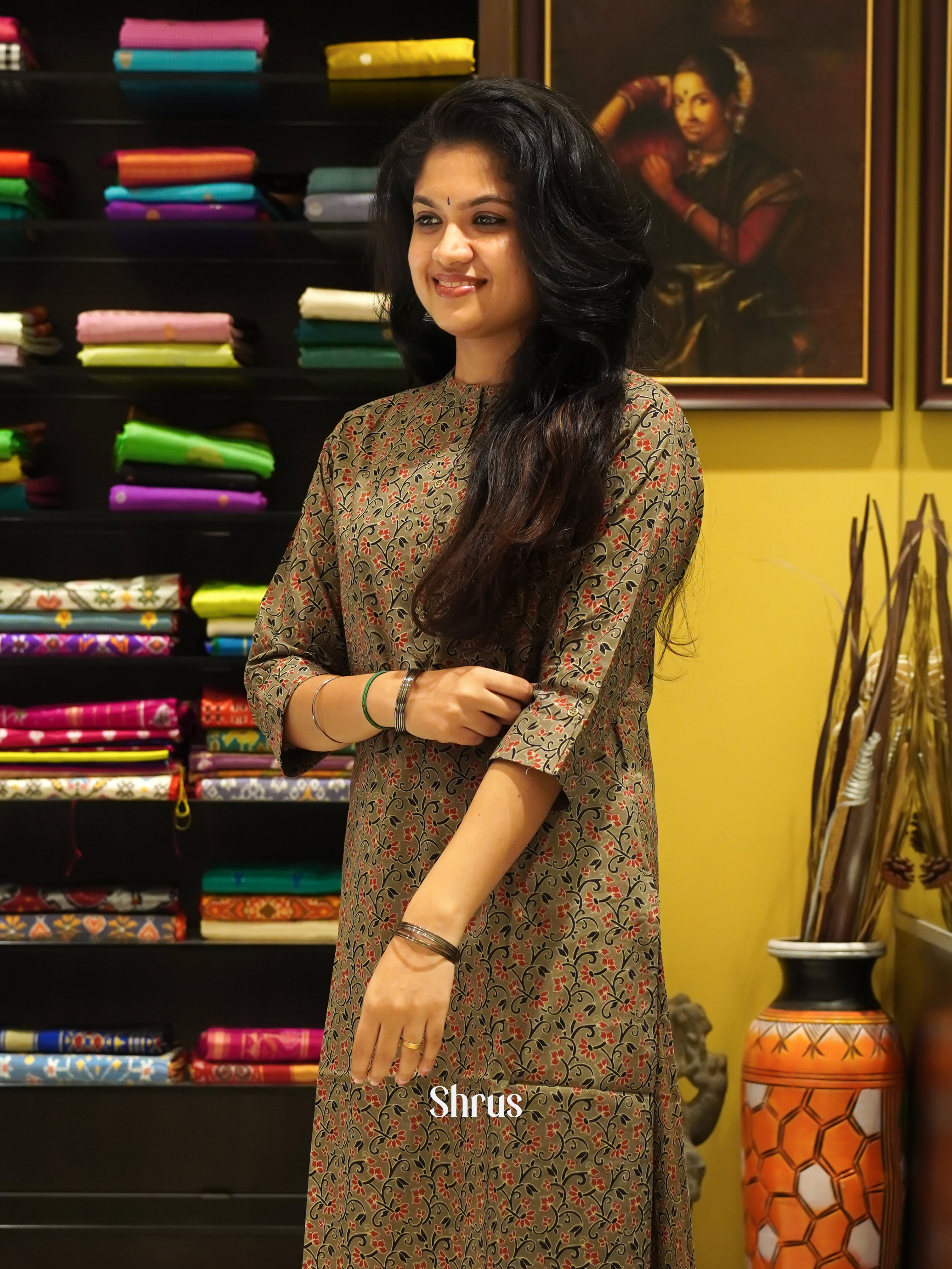 Green - Readymade Kurti - Shop on ShrusEternity.com