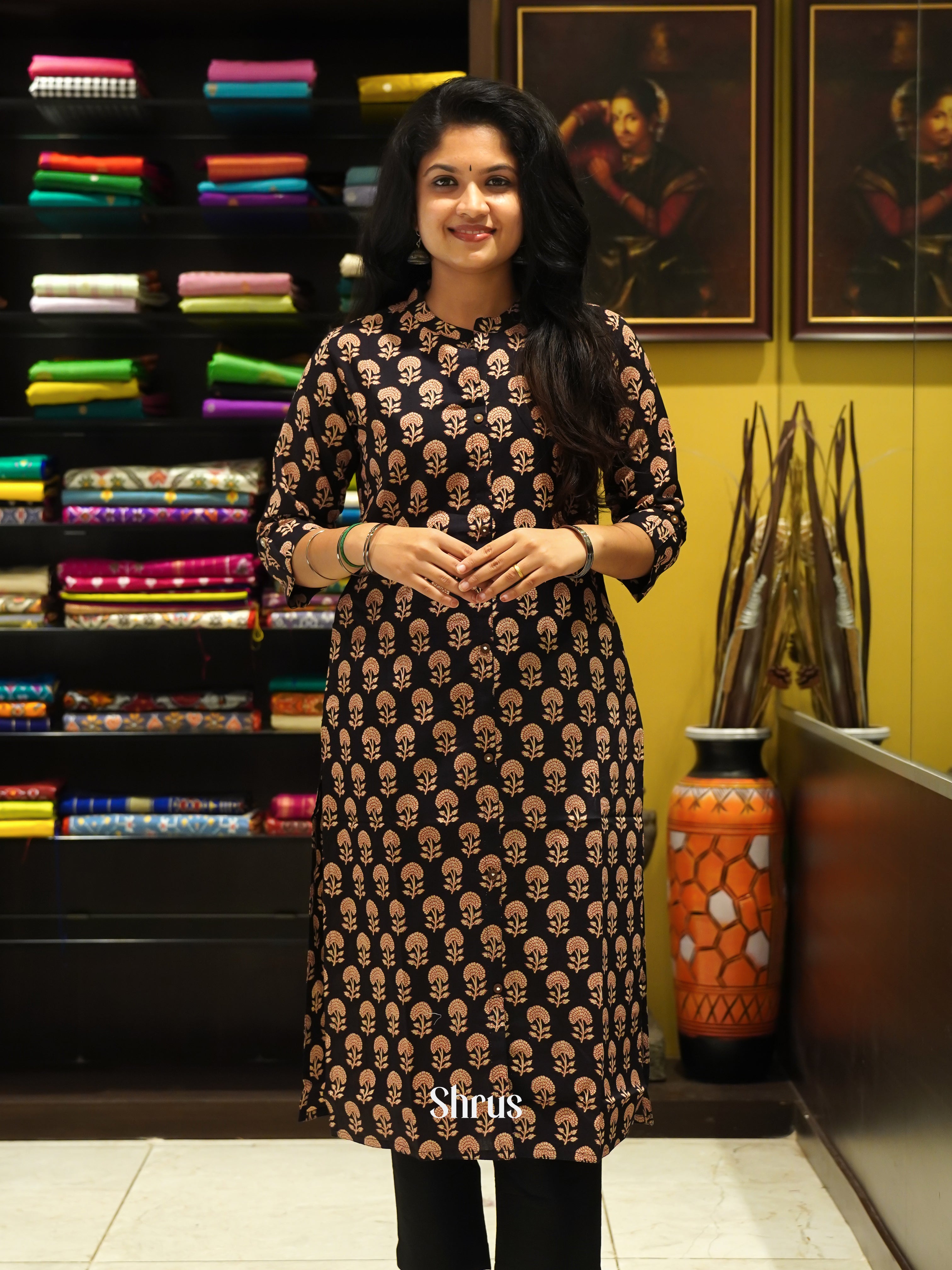 Black - Readymade Kurti - Shop on ShrusEternity.com