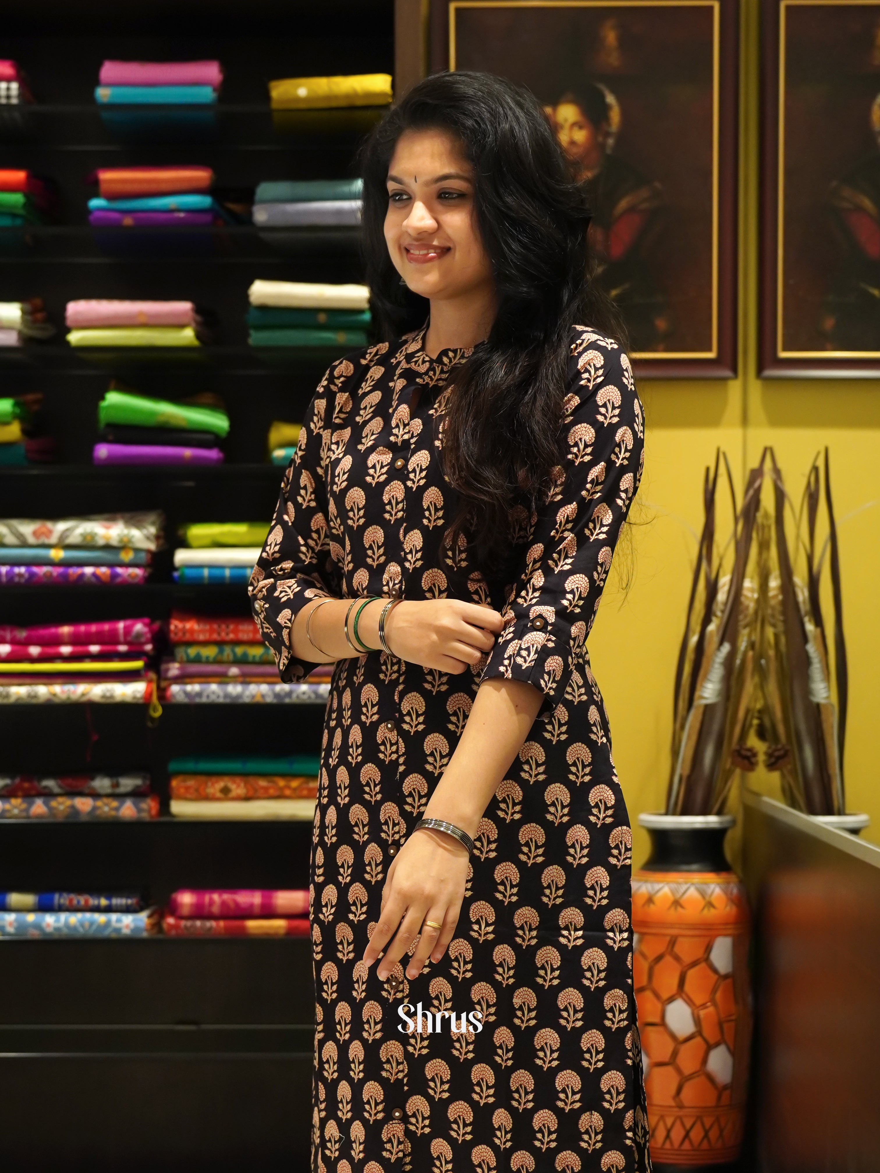 Black - Readymade Kurti - Shop on ShrusEternity.com