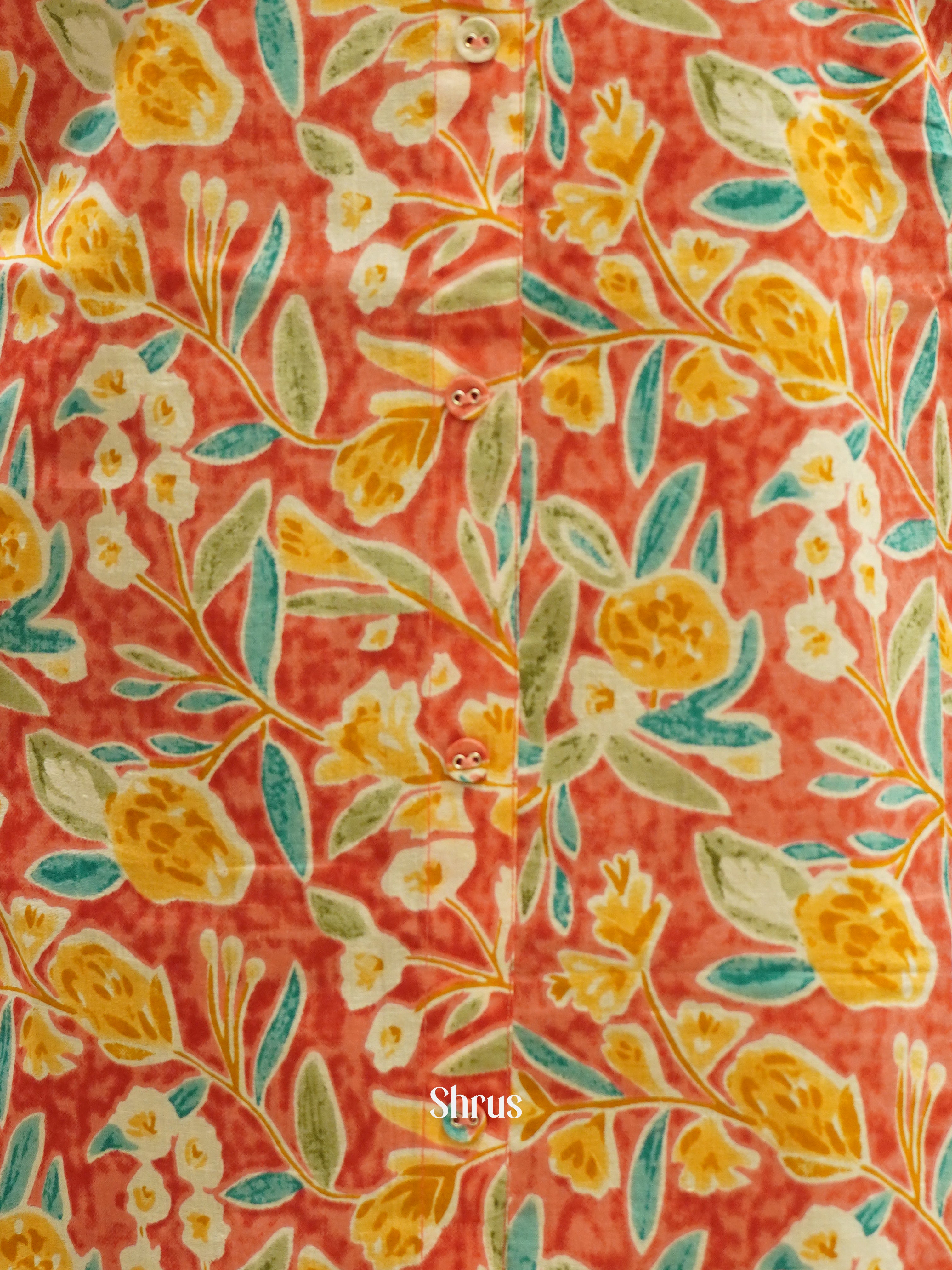 Red & Yellow - Readymade Kurti - Shop on ShrusEternity.com