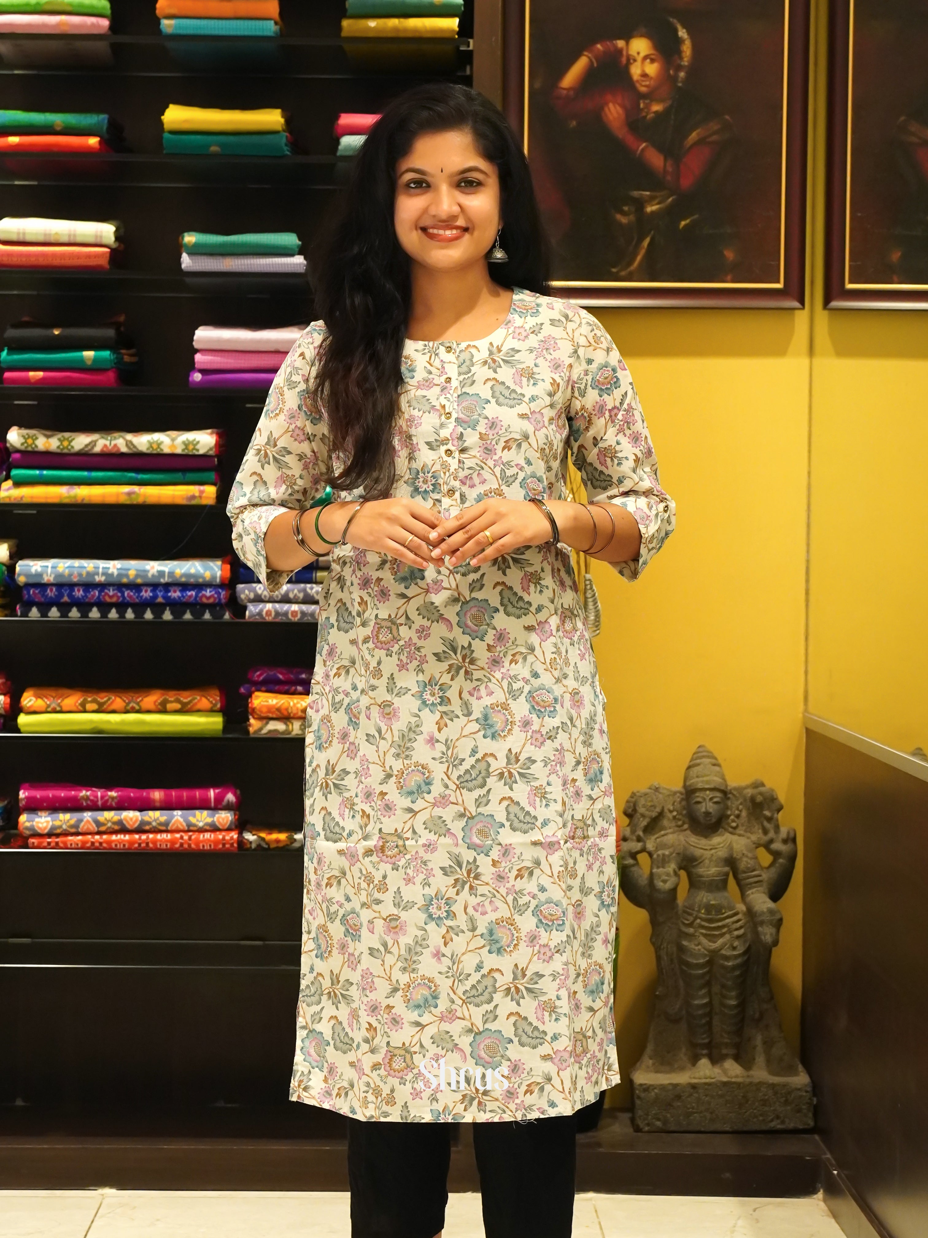 Green - Readymade Kurti - Shop on ShrusEternity.com