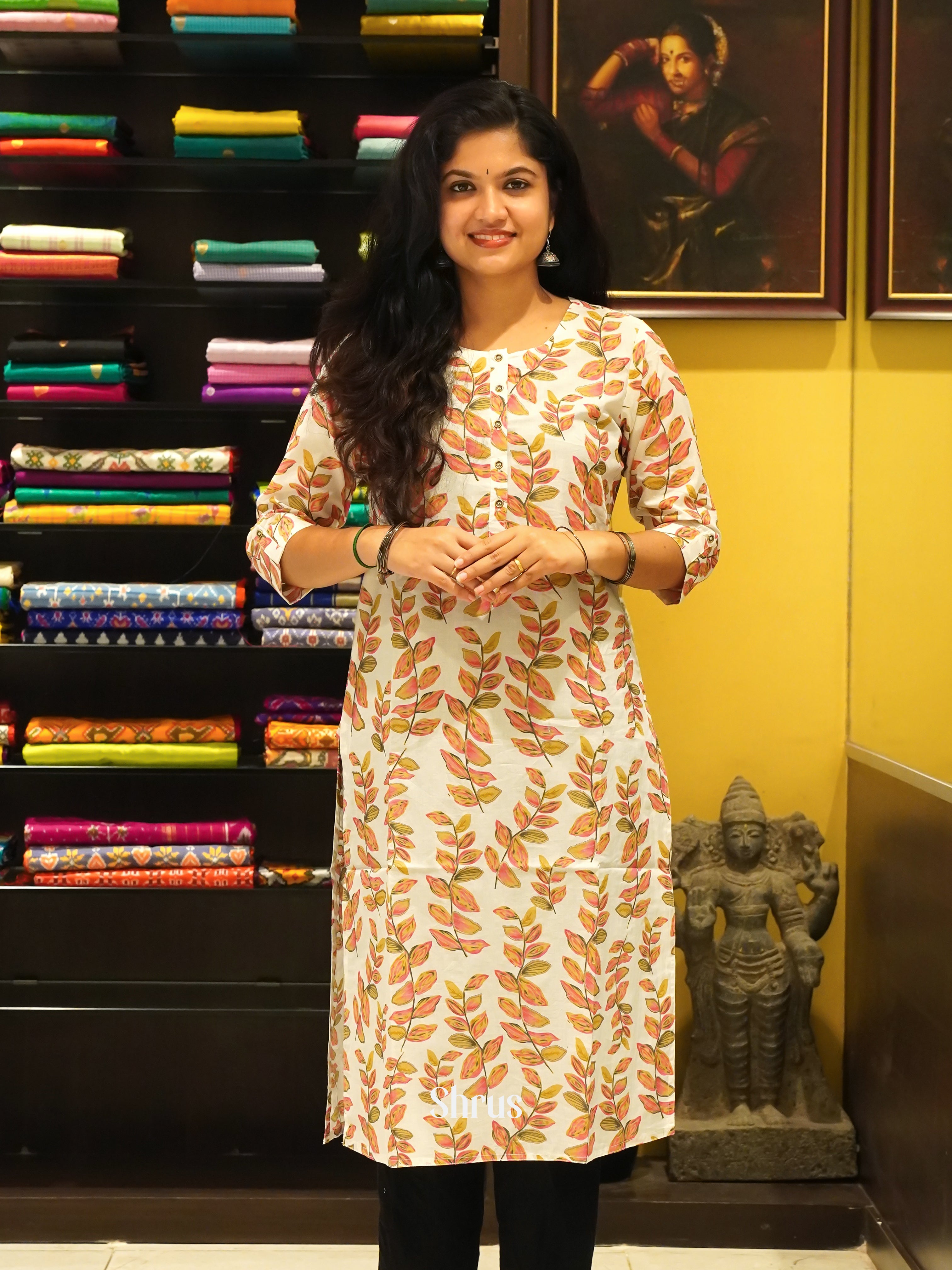 Cream - Readymade Kurti - Shop on ShrusEternity.com