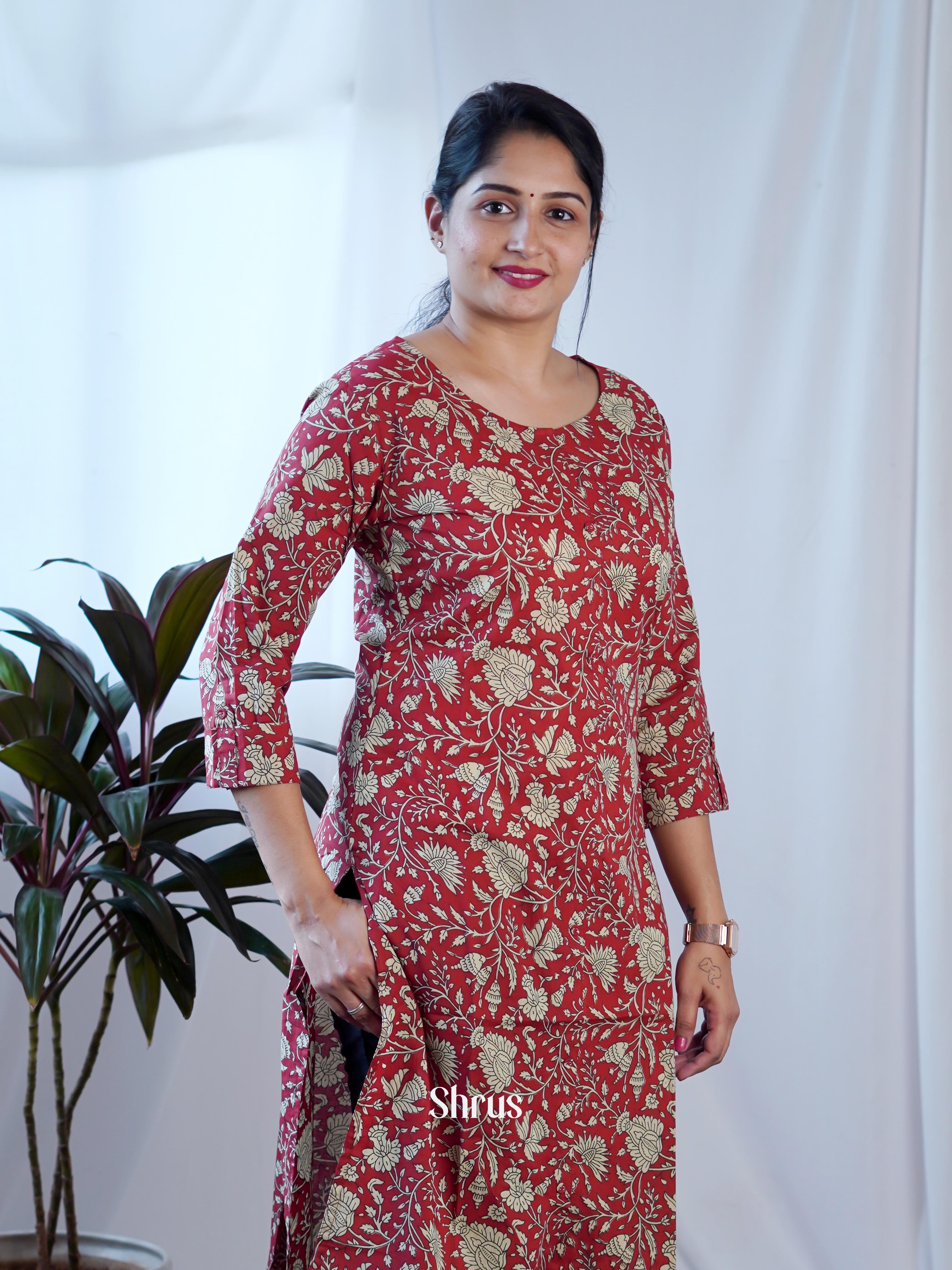 Red - Readymade Kurti - Shop on ShrusEternity.com