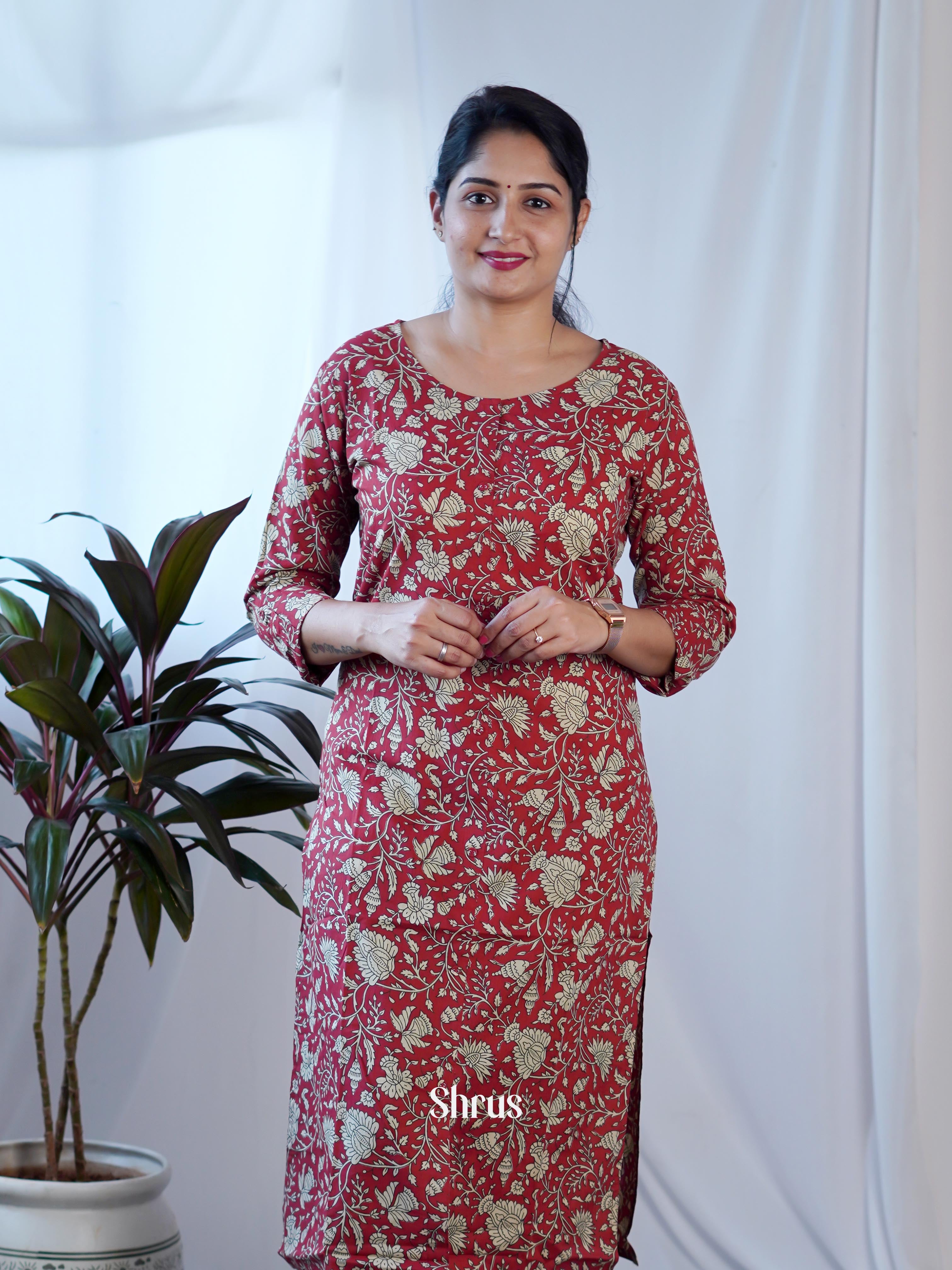 Red - Readymade Kurti - Shop on ShrusEternity.com