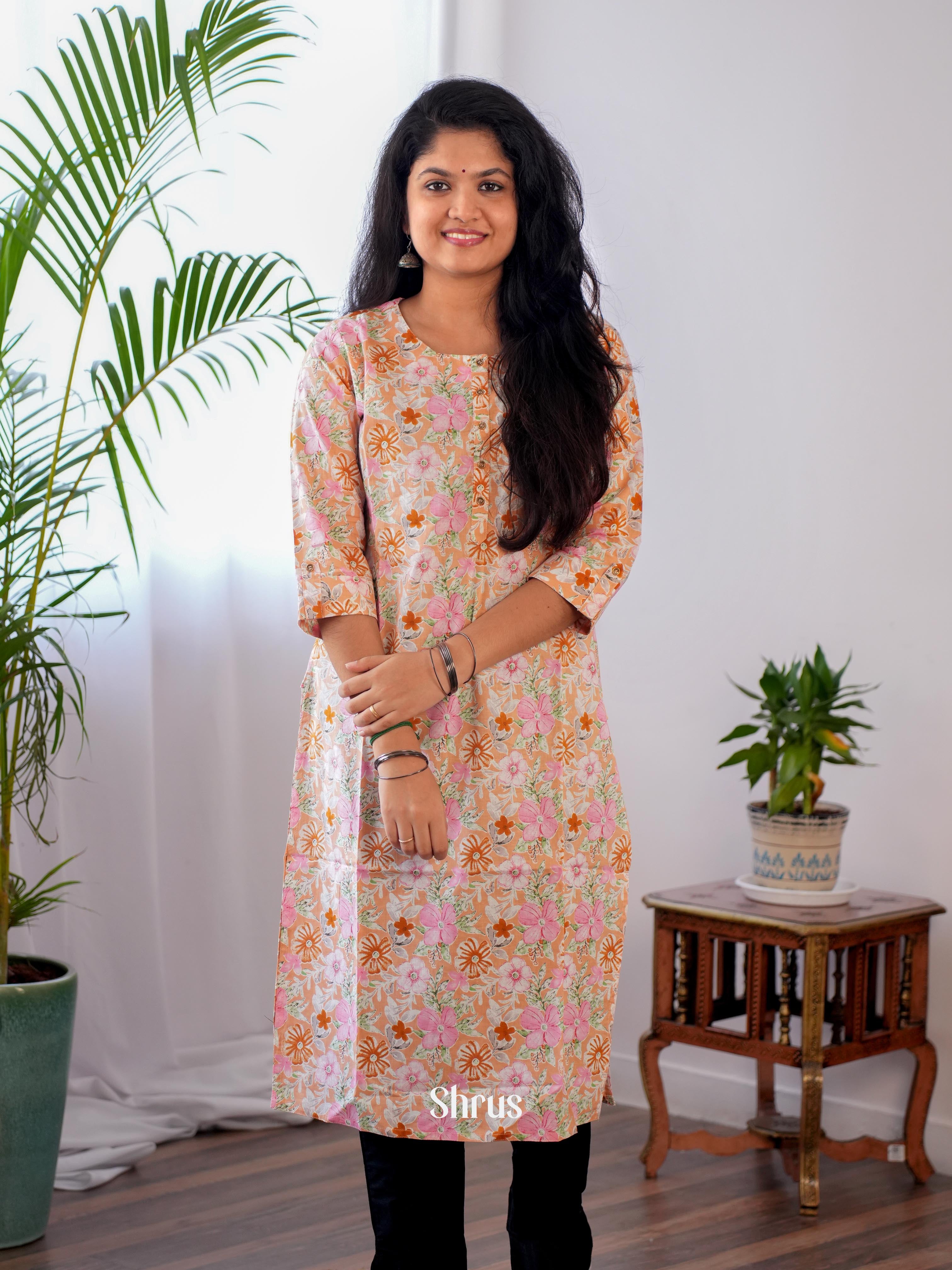 Pink - Readymade kurti - Shop on ShrusEternity.com