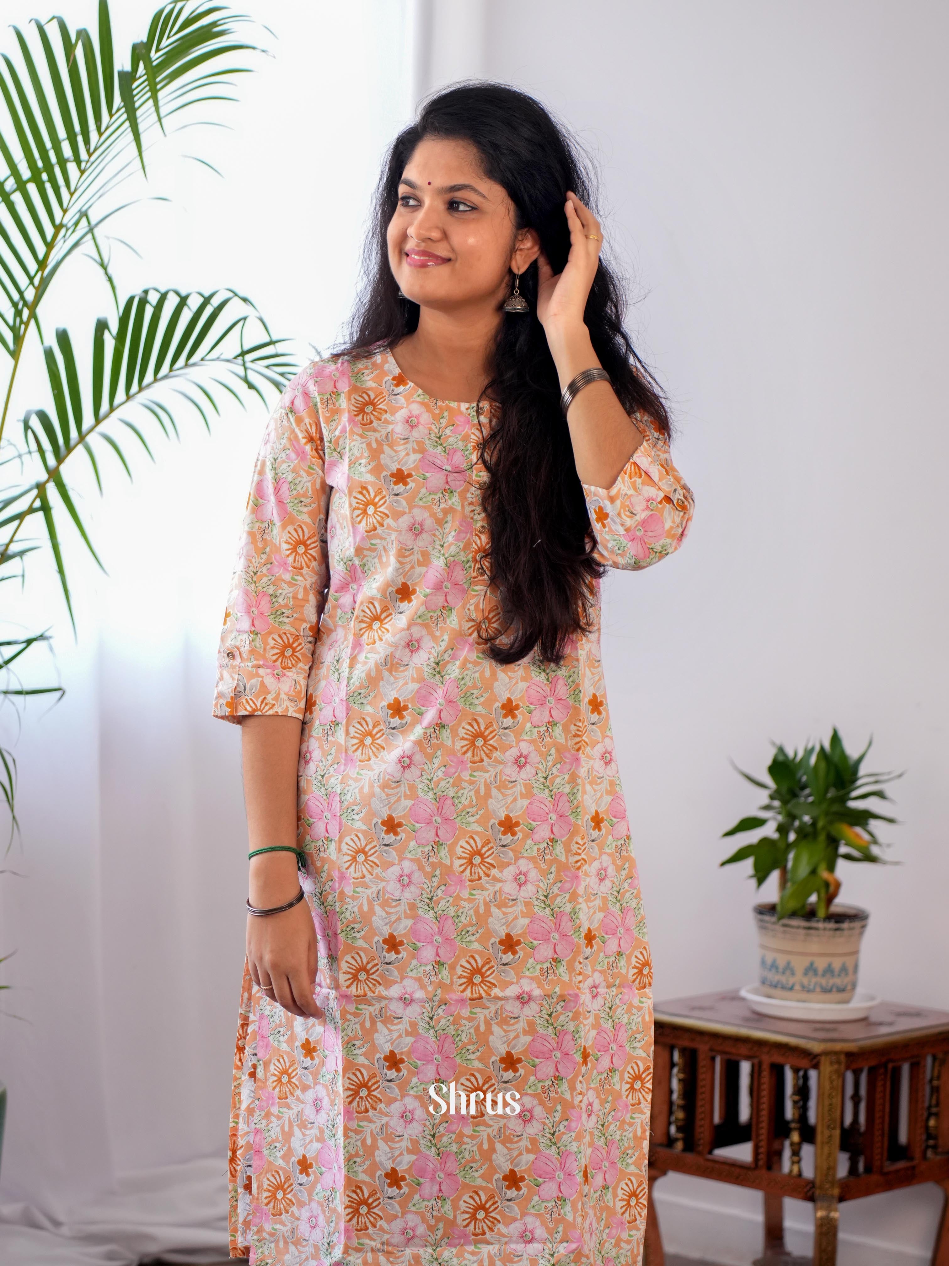 Pink - Readymade kurti - Shop on ShrusEternity.com