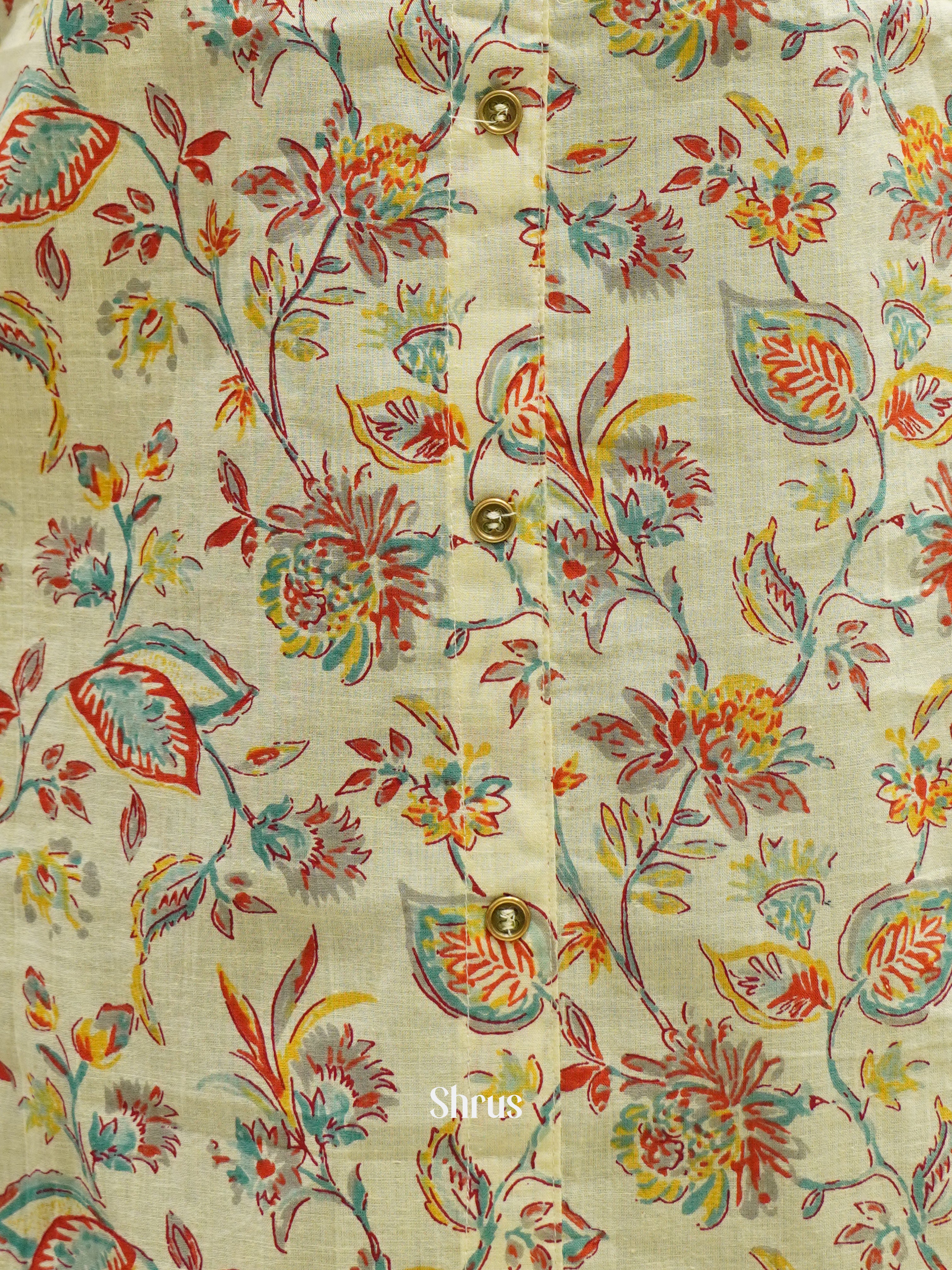 Light Green & Red - Readymade Kurti - Shop on ShrusEternity.com