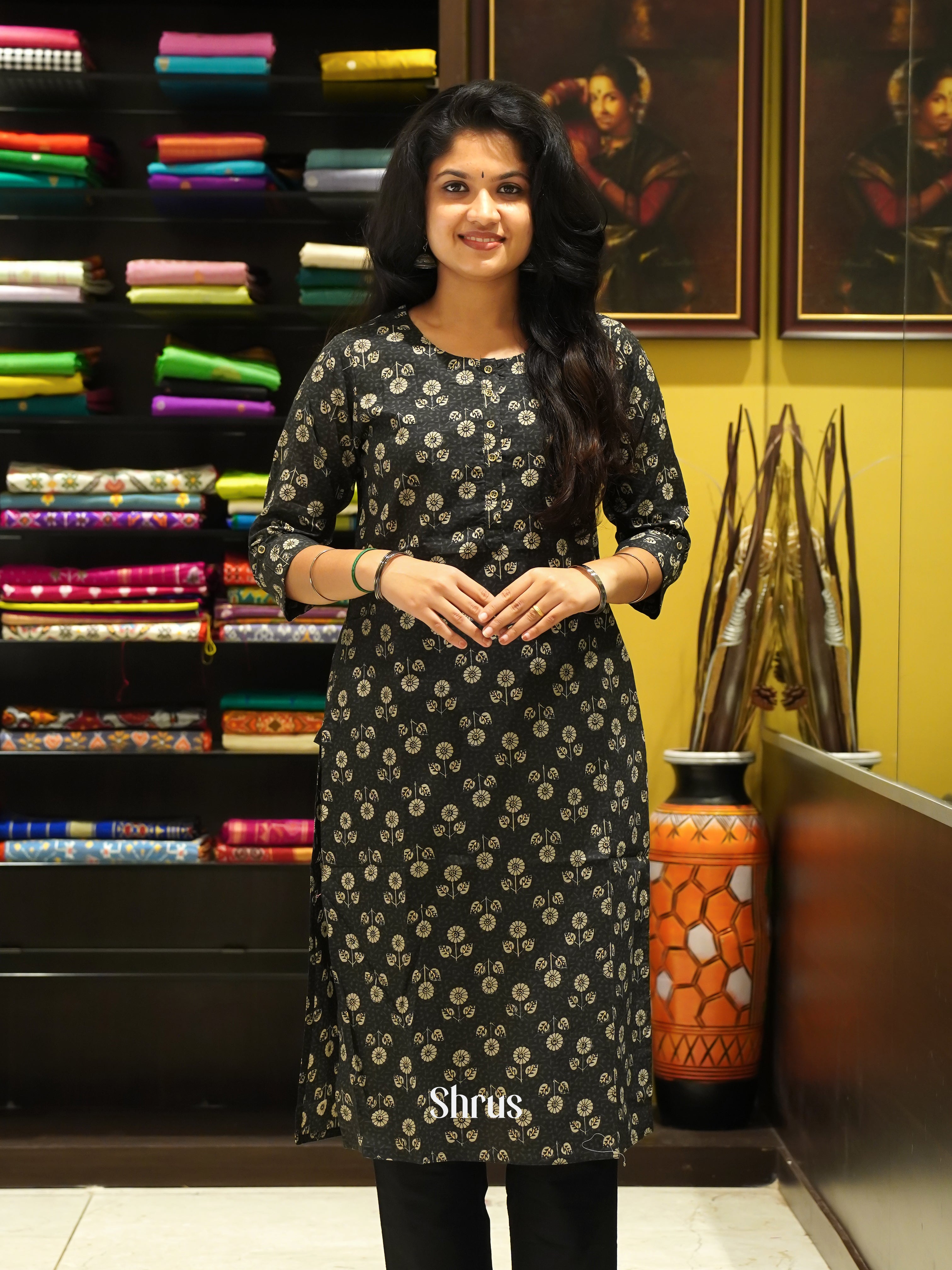 Black - Readymade Kurti - Shop on ShrusEternity.com