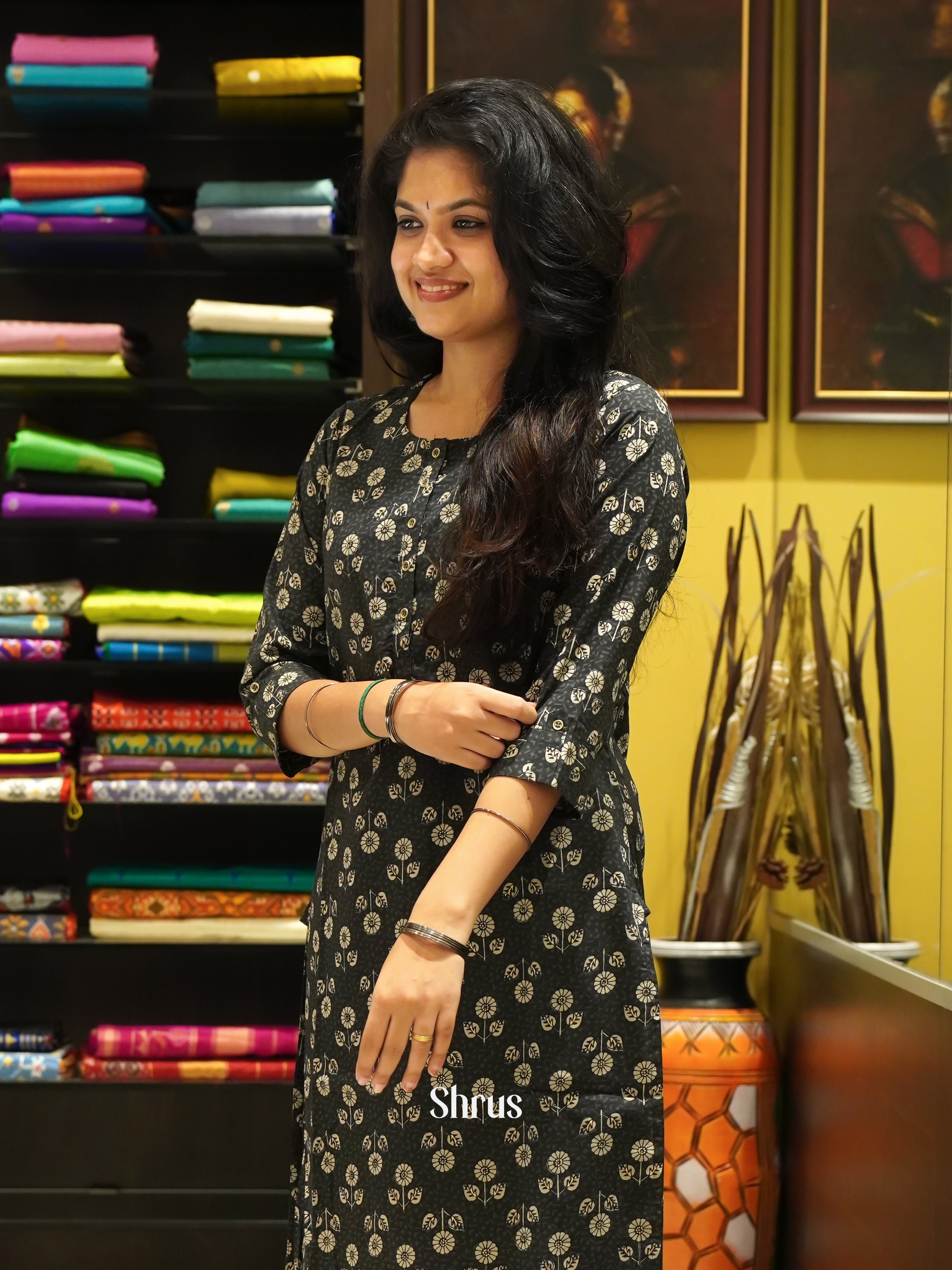 Black - Readymade Kurti - Shop on ShrusEternity.com