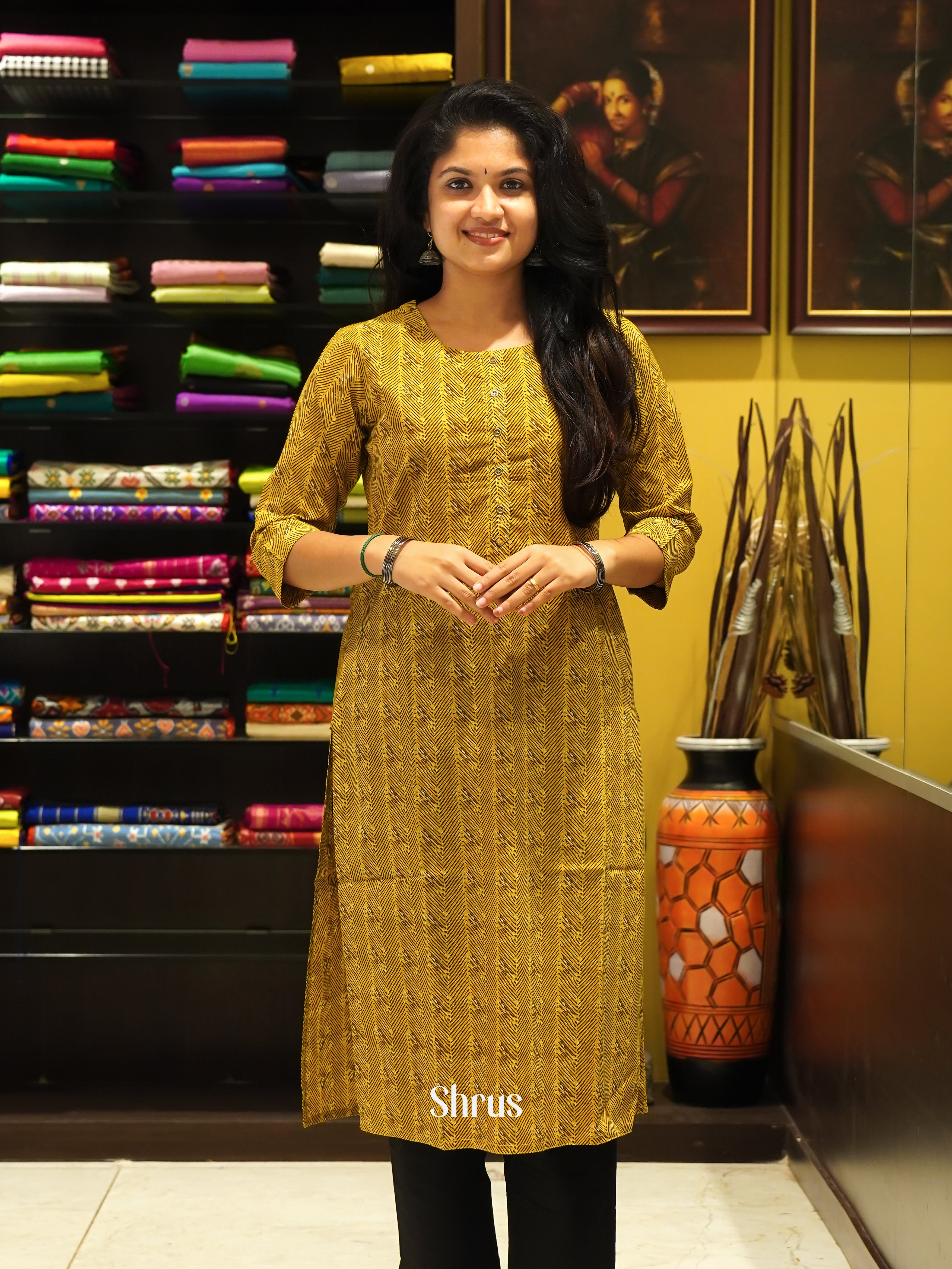 Mustard - Readymade Kurti - Shop on ShrusEternity.com
