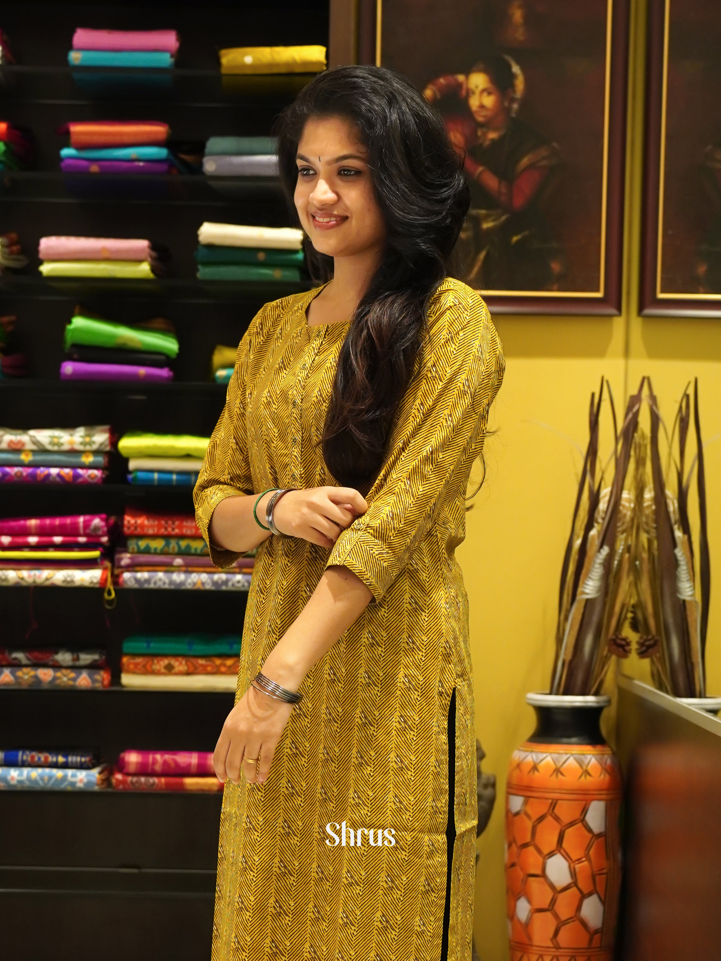 Mustard - Readymade Kurti - Shop on ShrusEternity.com