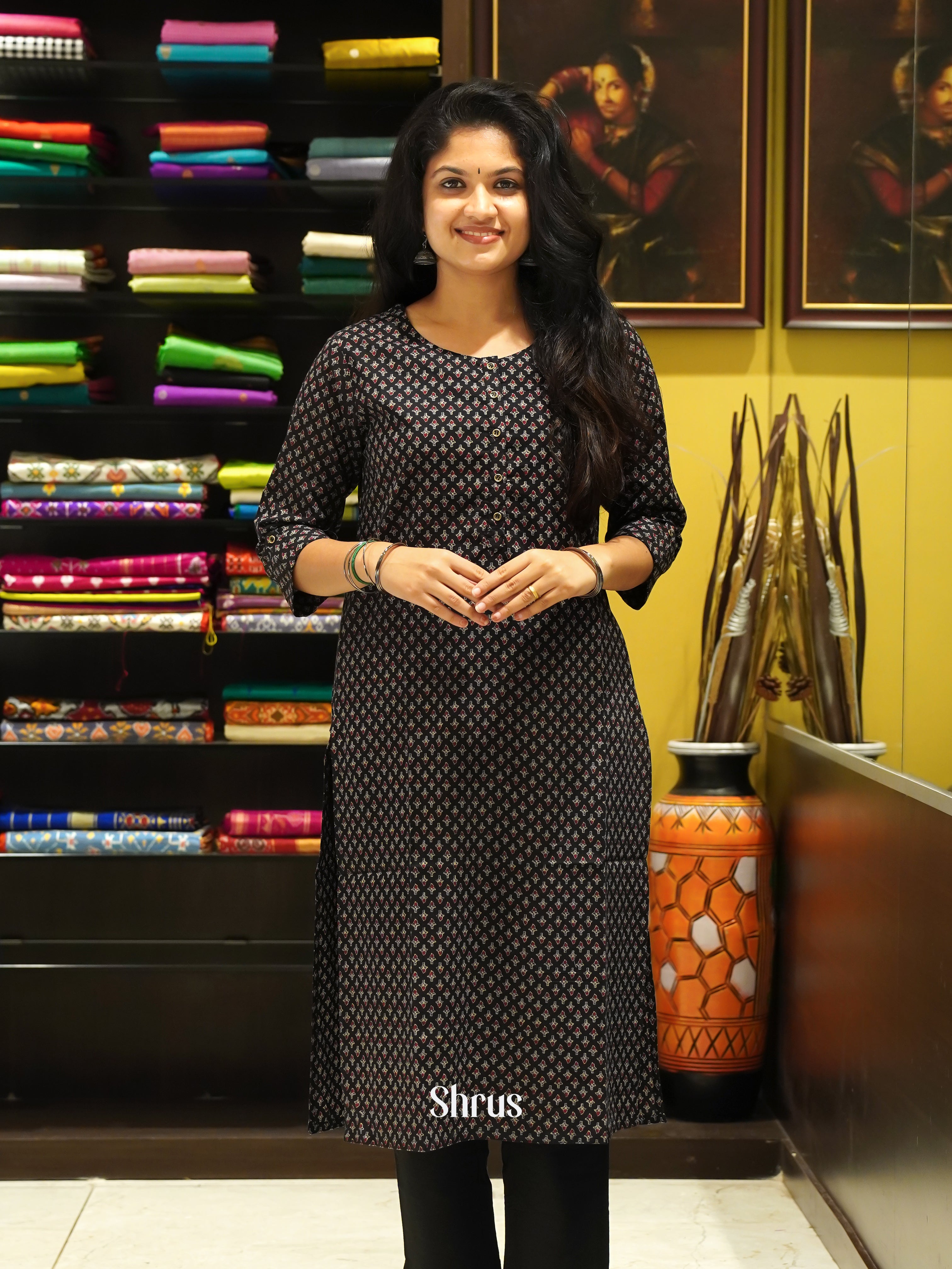 Black - Readymade Kurti - Shop on ShrusEternity.com