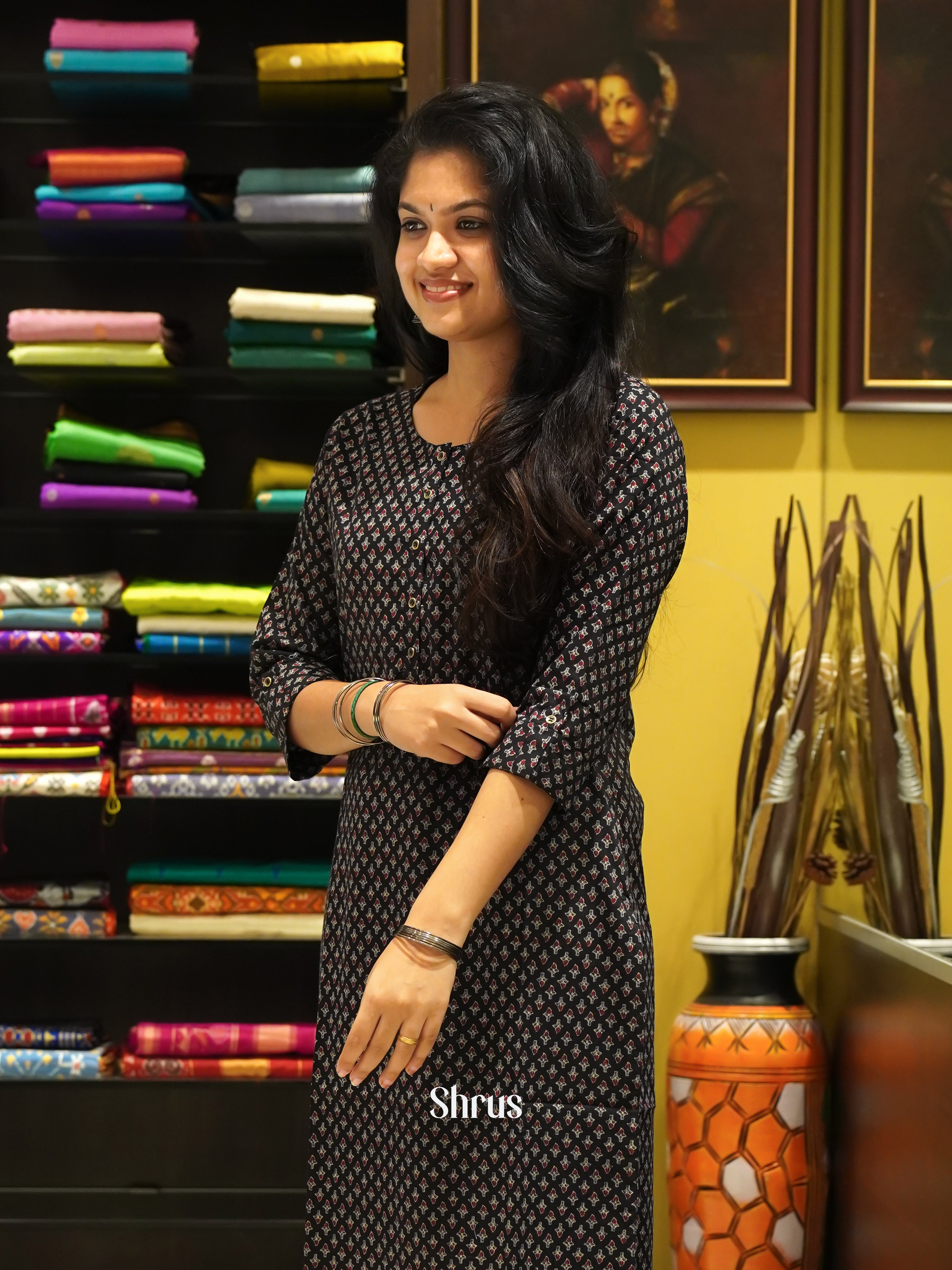 Black - Readymade Kurti - Shop on ShrusEternity.com