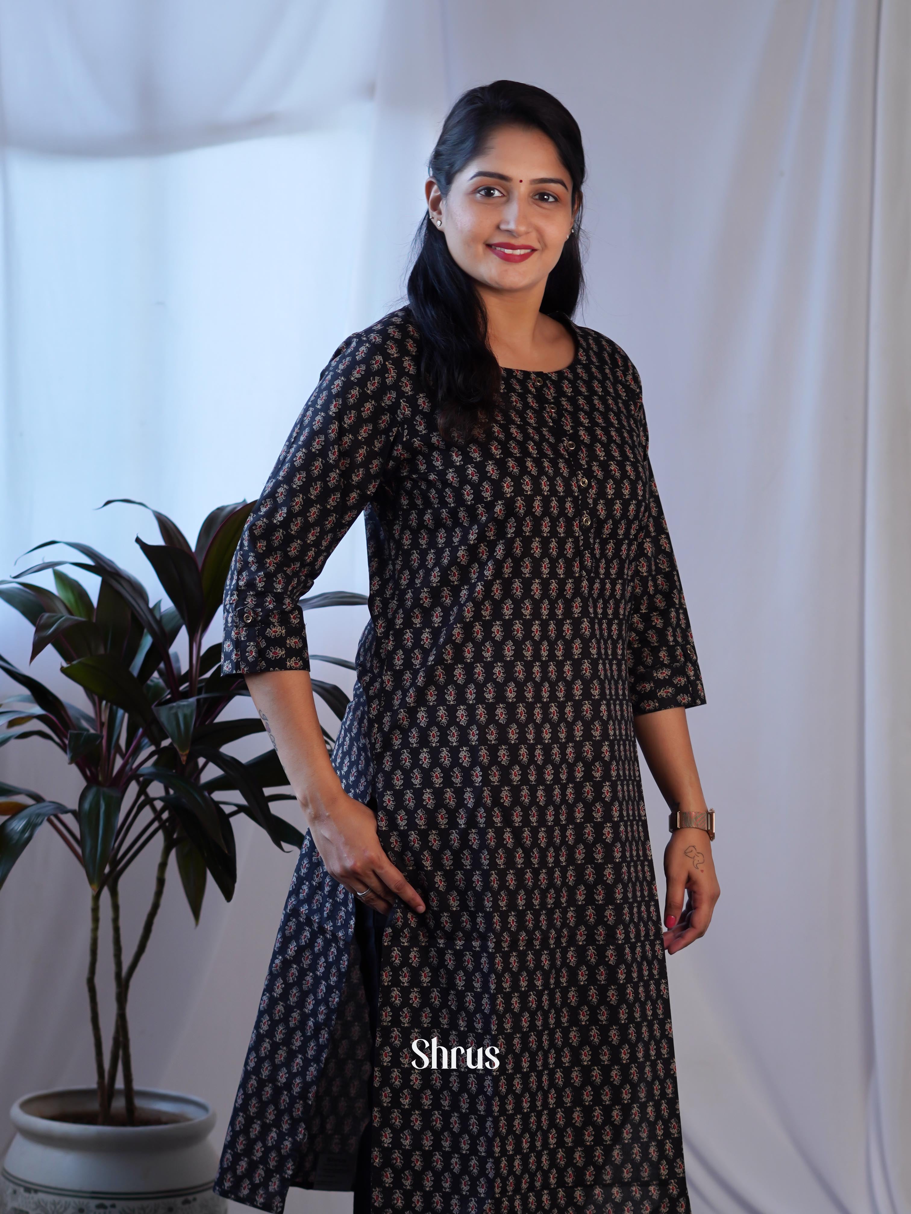 Black - Readymade kurti - Shop on ShrusEternity.com