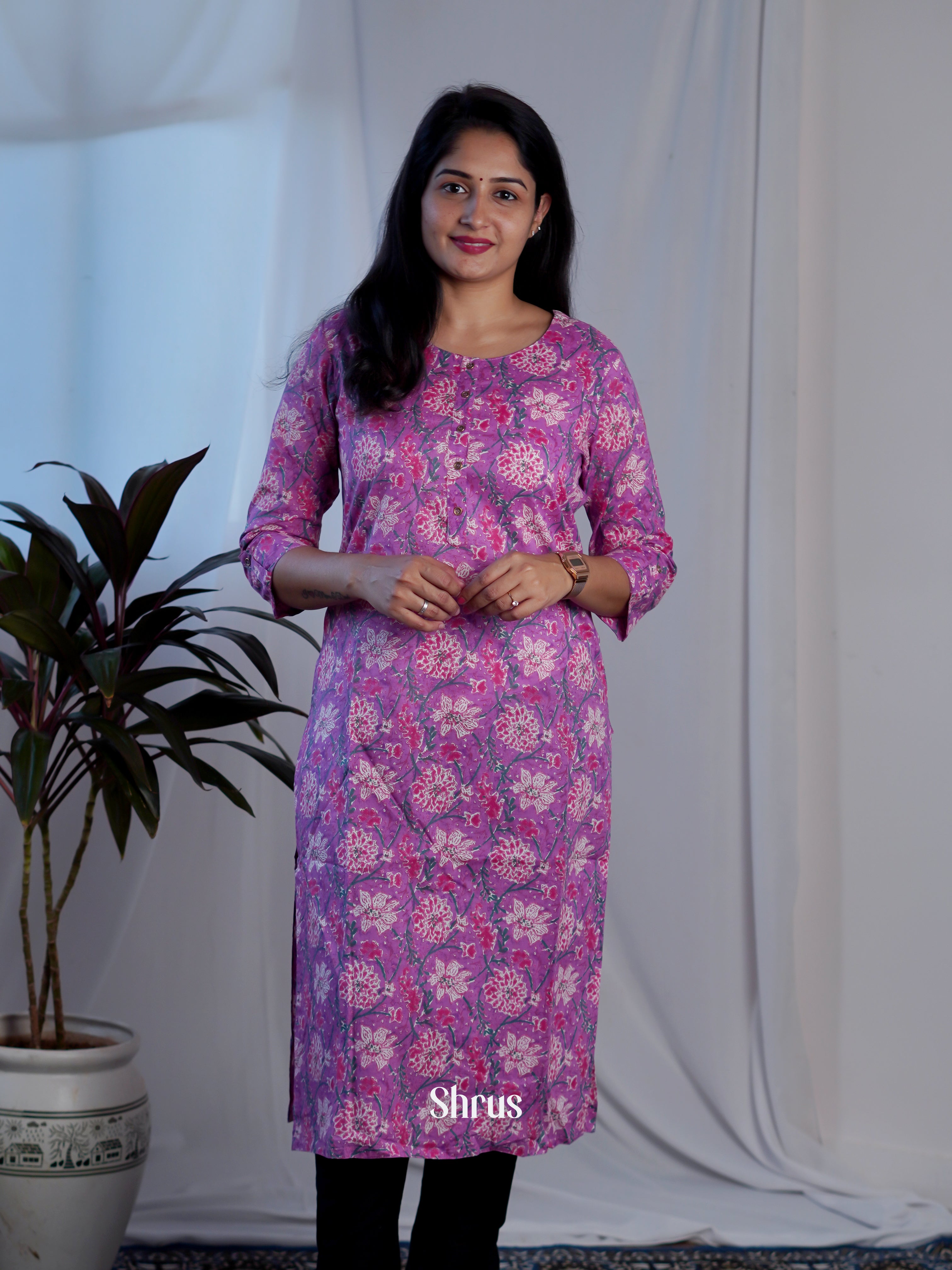 Purple - Readymade Kurti - Shop on ShrusEternity.com