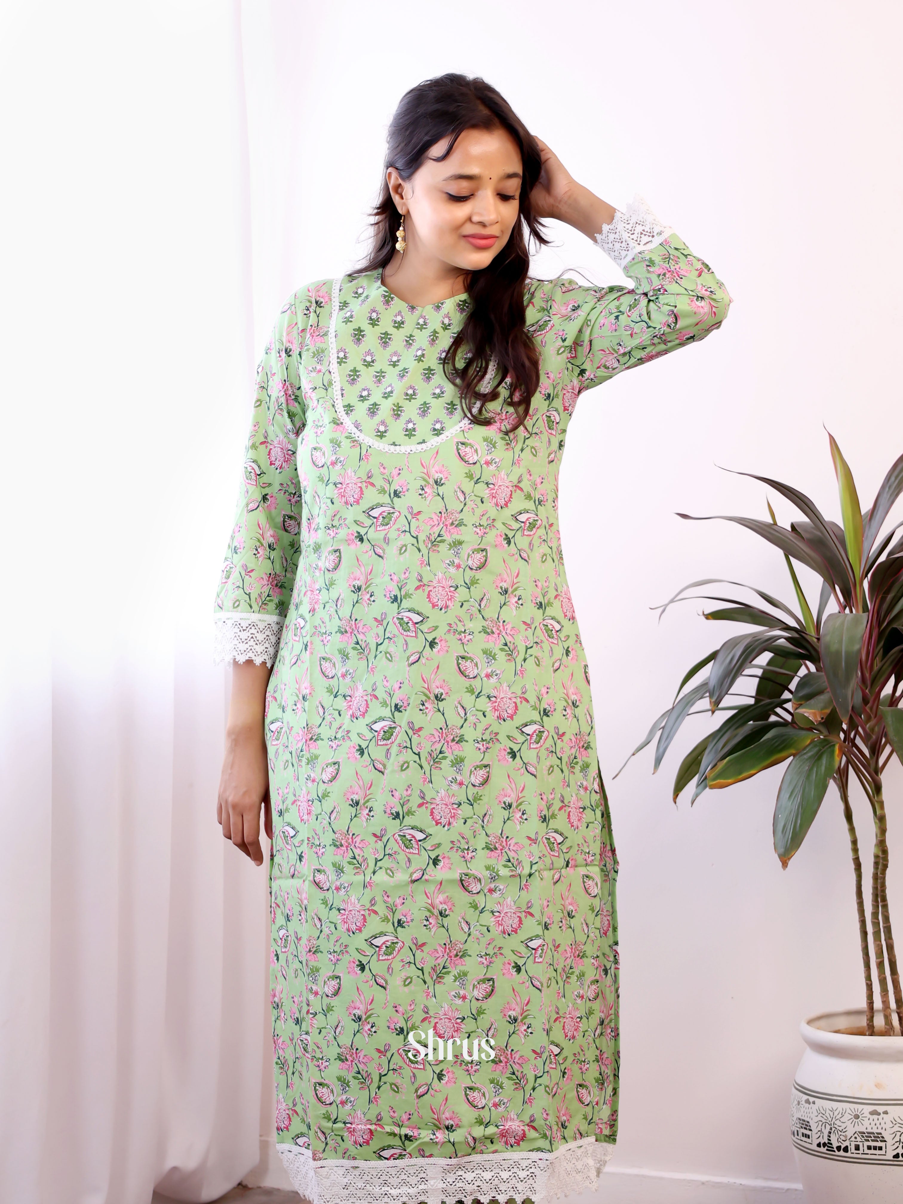 Green - 2pc Readymade Suits - Shop on ShrusEternity.com