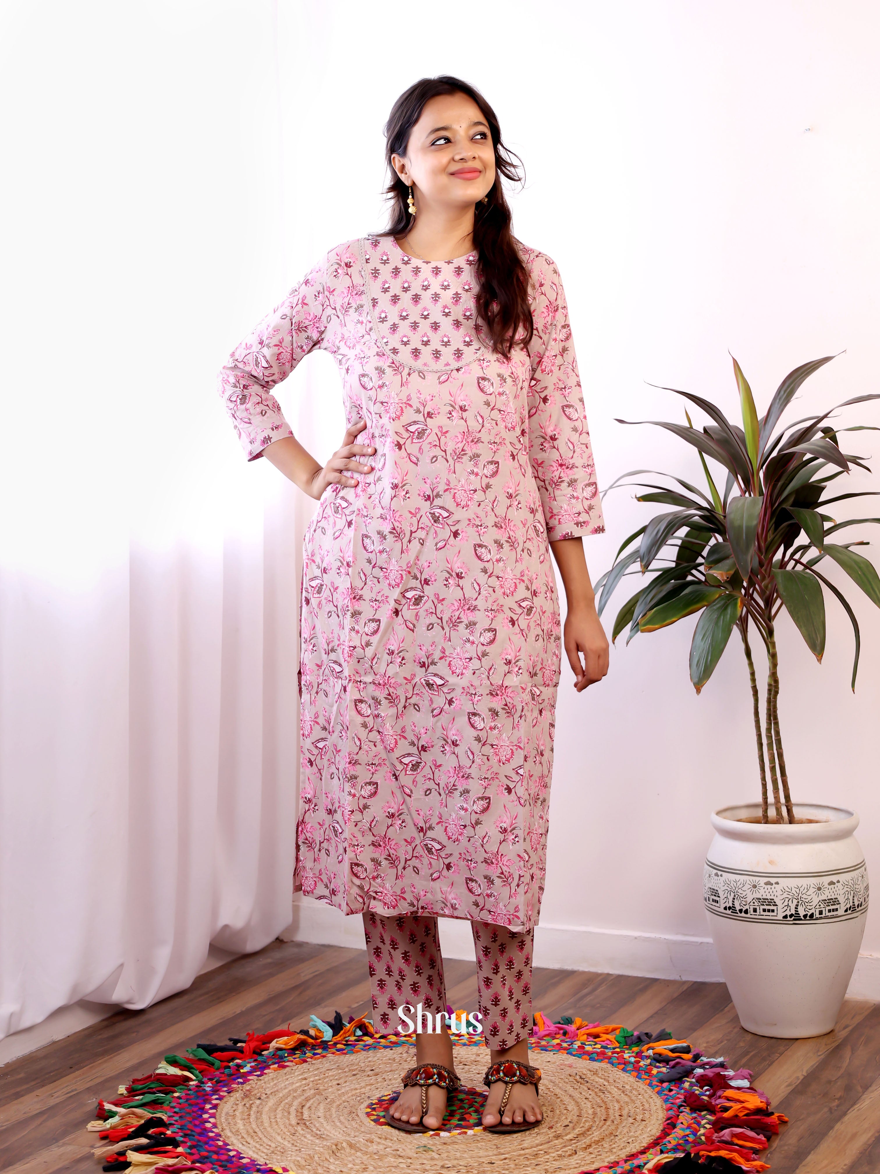 Pink - 2pc Readymade Suits - Shop on ShrusEternity.com