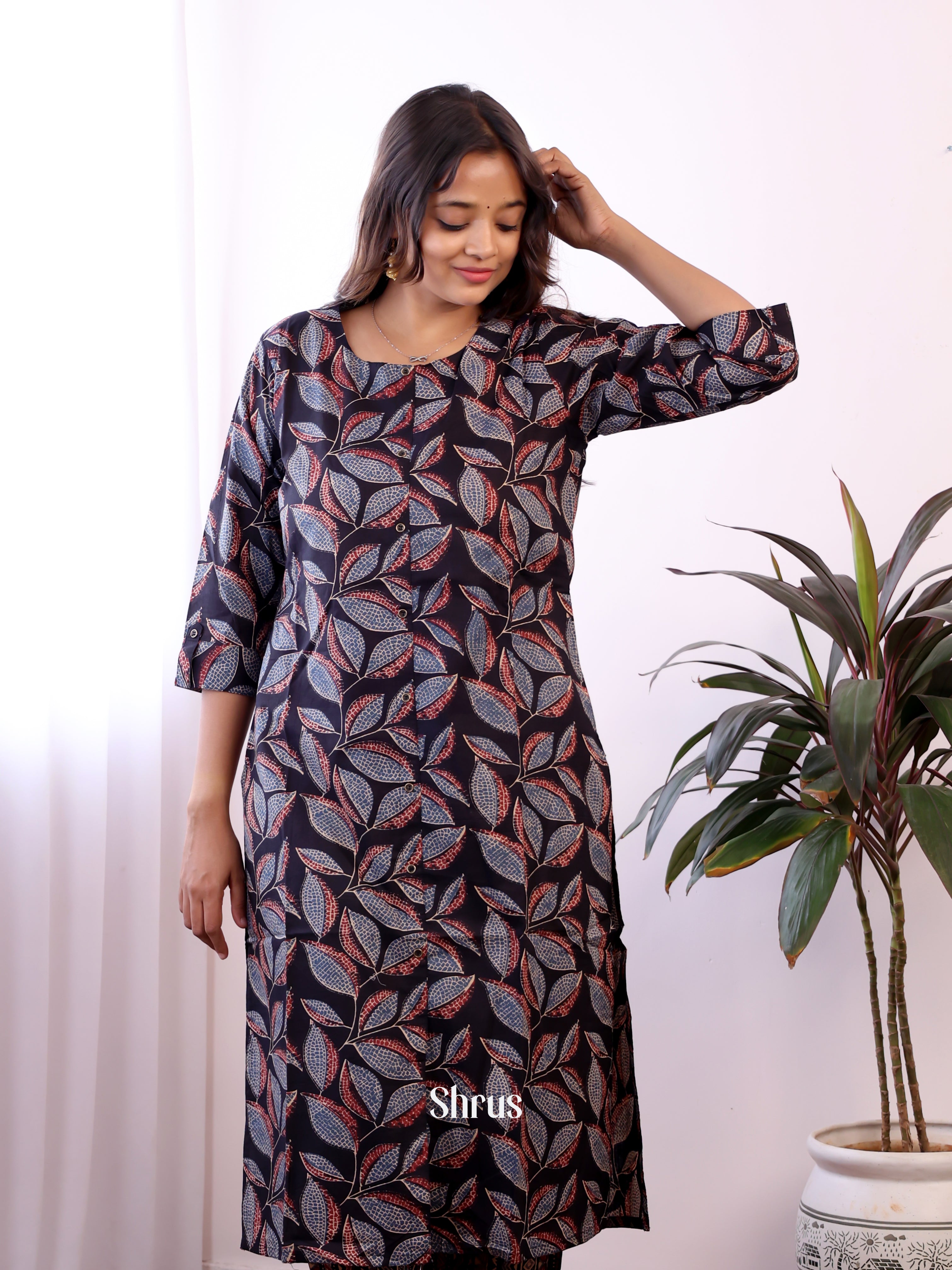 Black -2pc bagru print Readymade Suits - Shop on ShrusEternity.com