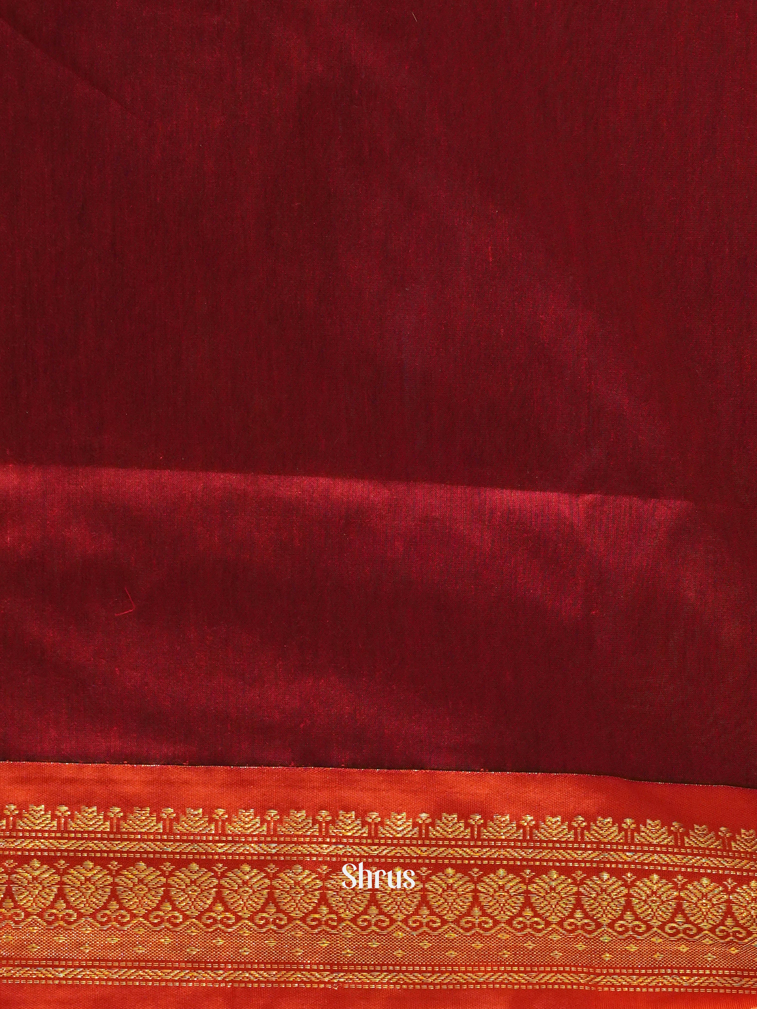Black & Maroon -Kalyani Cotton saree - Shop on ShrusEternity.com