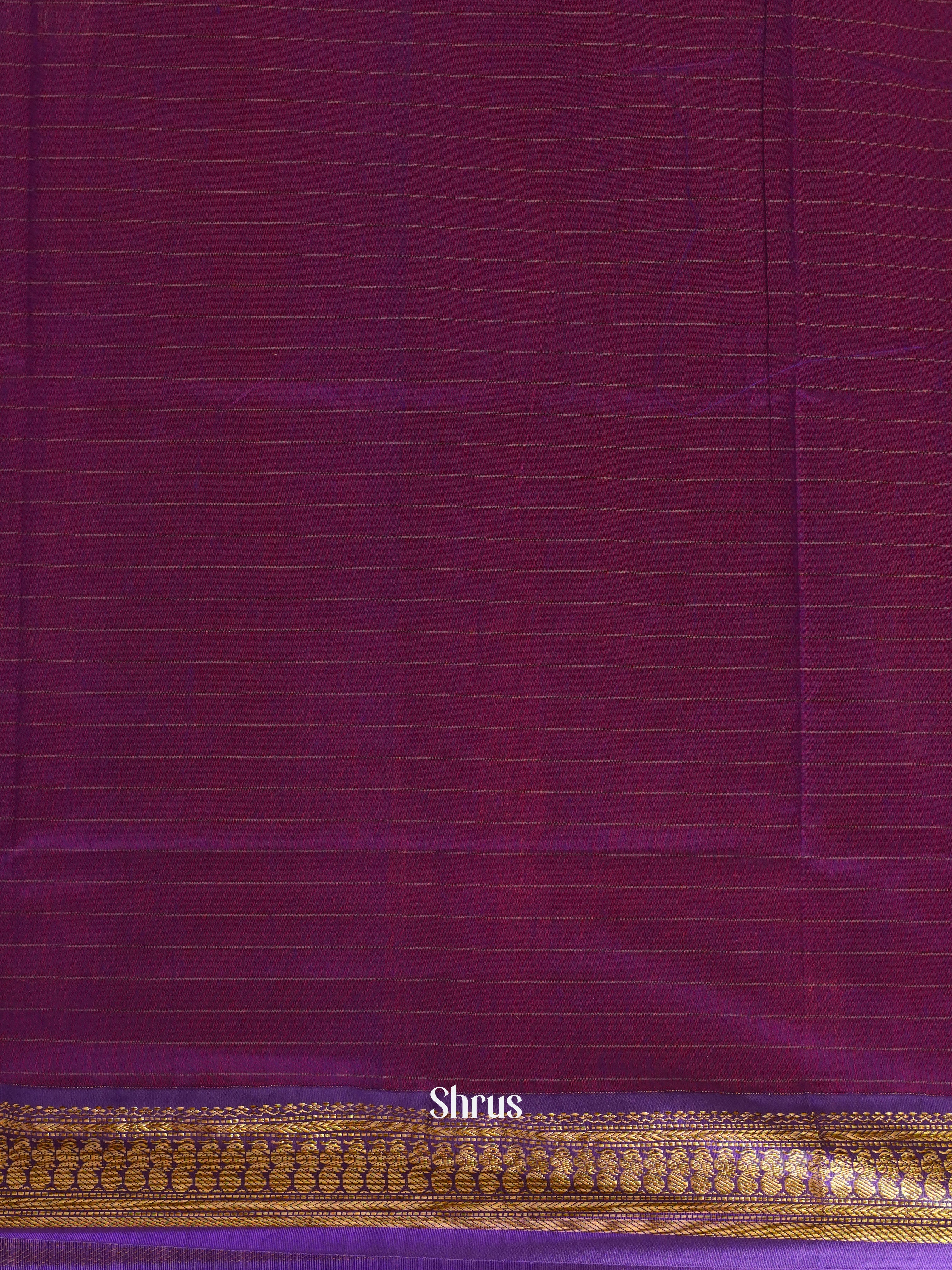 Orange & Violet - Kalyani Cotton Saree - Shop on ShrusEternity.com