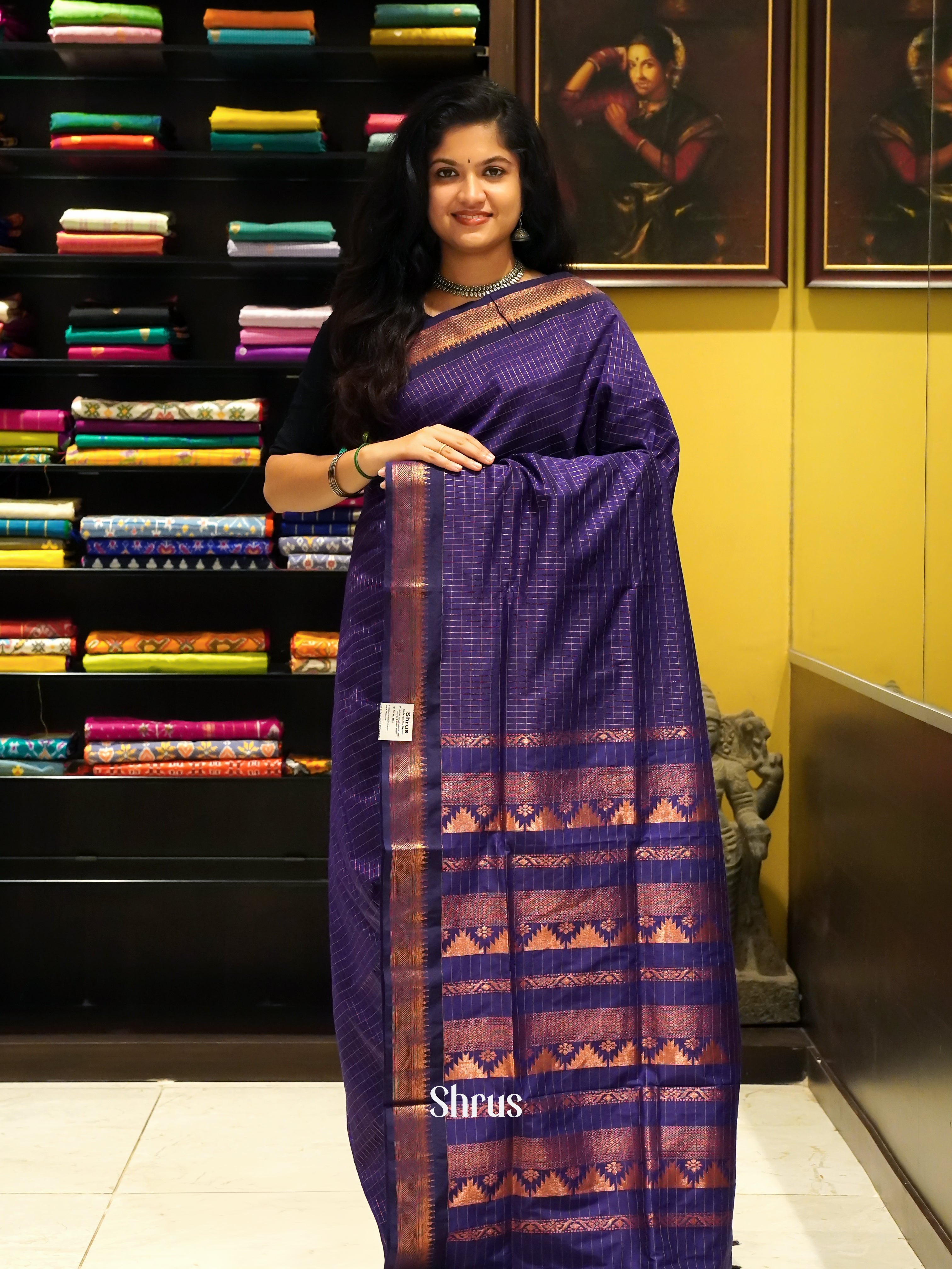 Violet - Kalyani Cotton Saree - Shop on ShrusEternity.com
