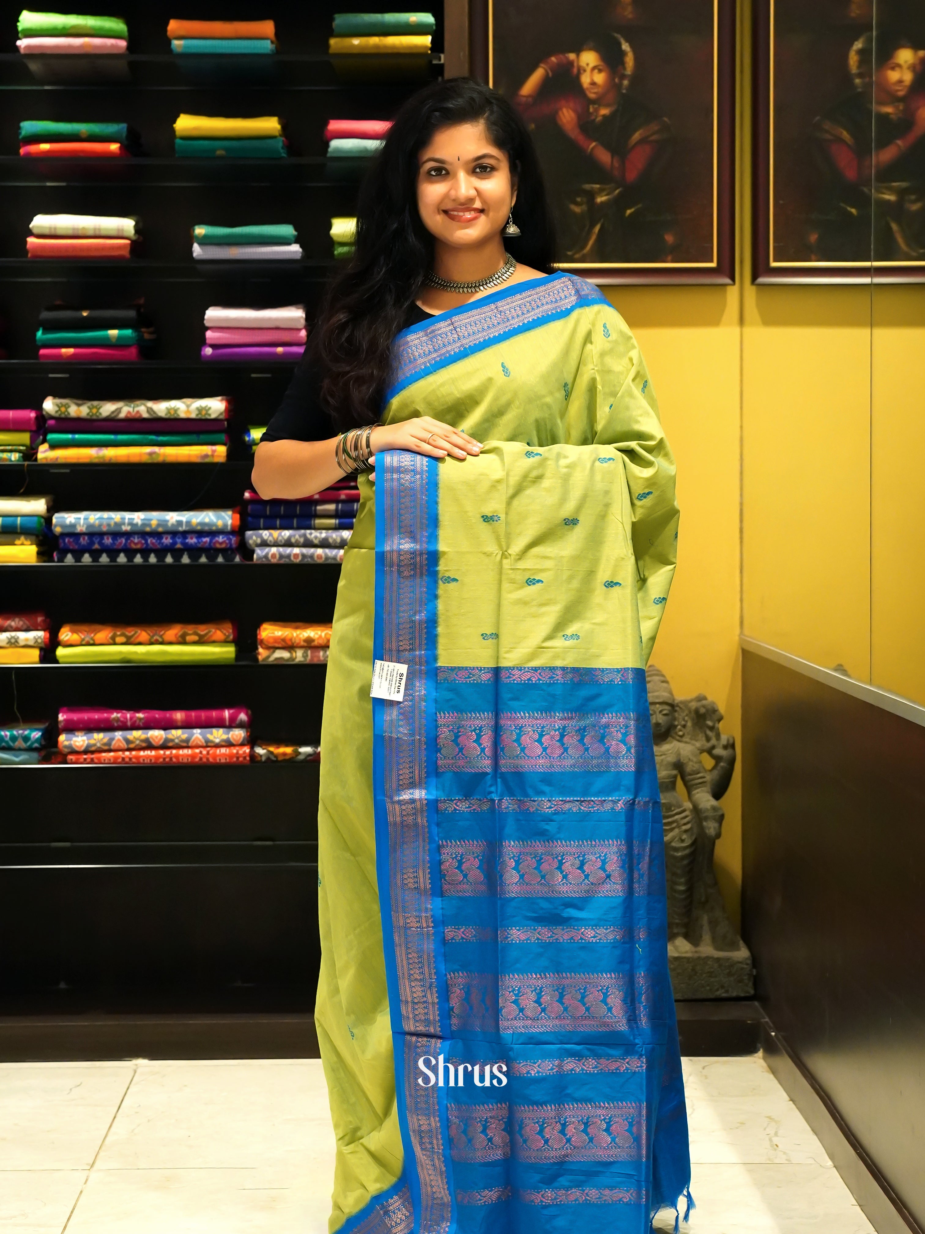 Green & Blue - Kalyani Cotton Saree - Shop on ShrusEternity.com