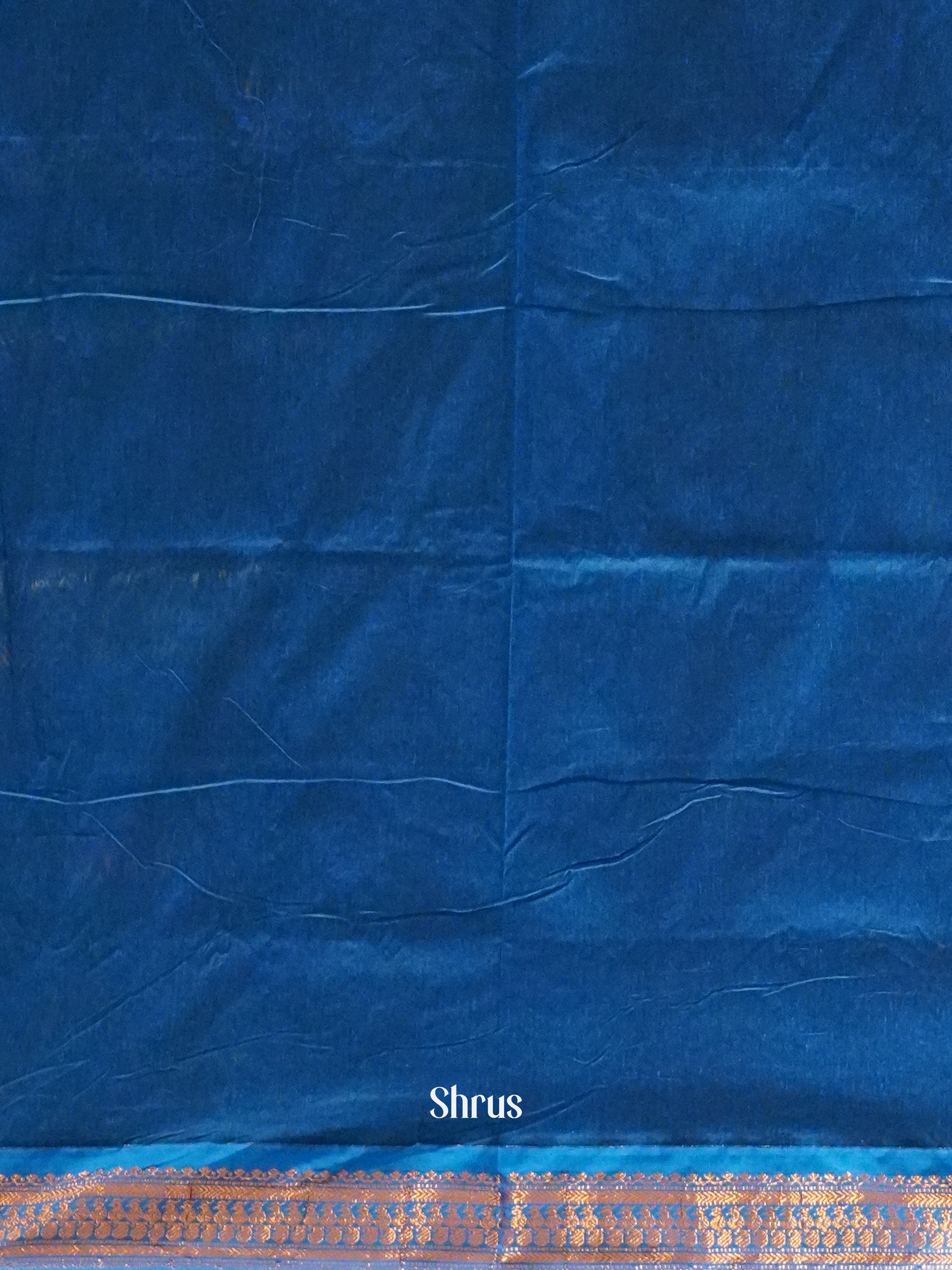 Mustard & Blue - Kalyani Cotton Saree - Shop on ShrusEternity.com