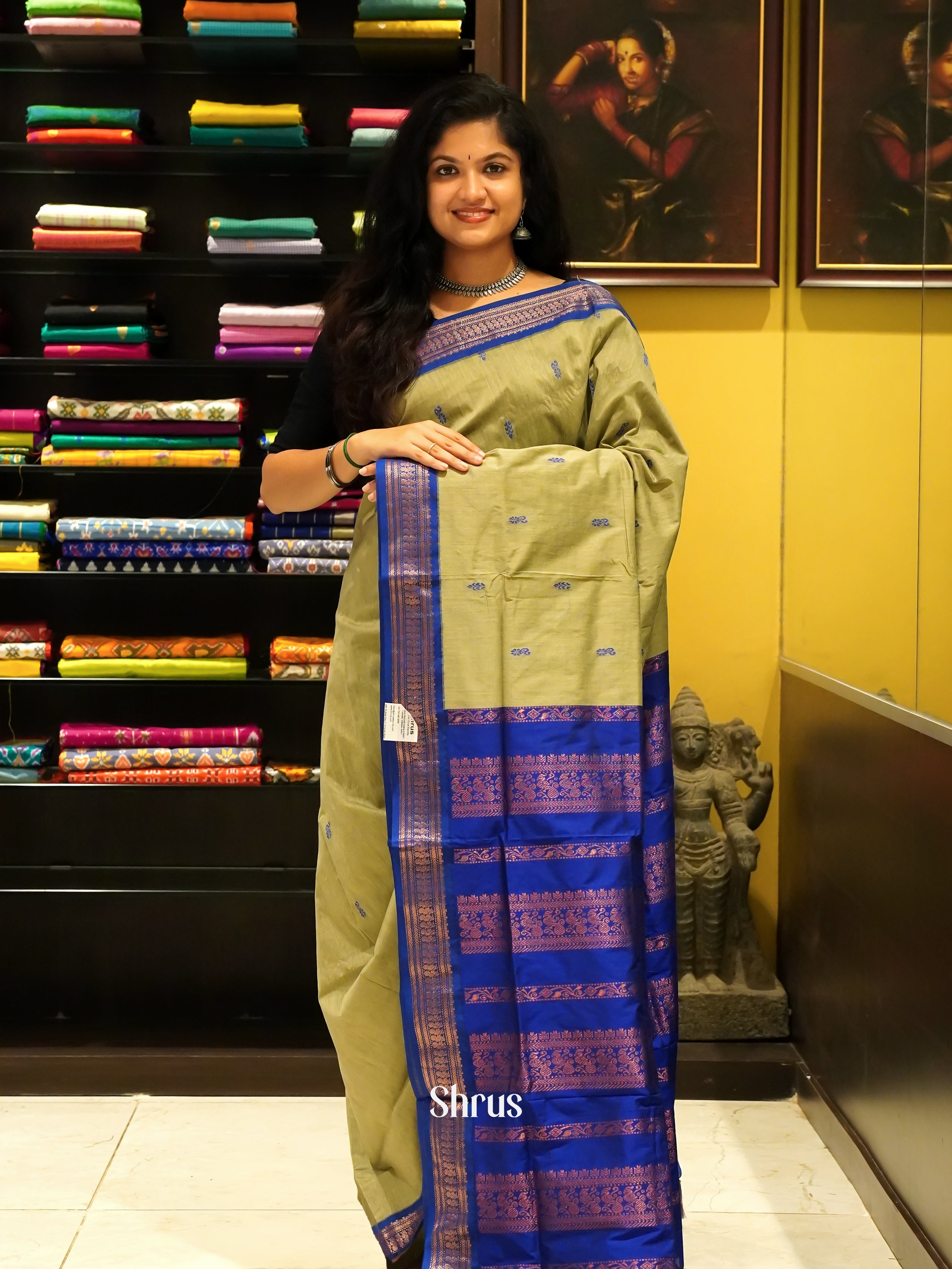 Green & Blue - Kalyani Cotton Saree - Shop on ShrusEternity.com