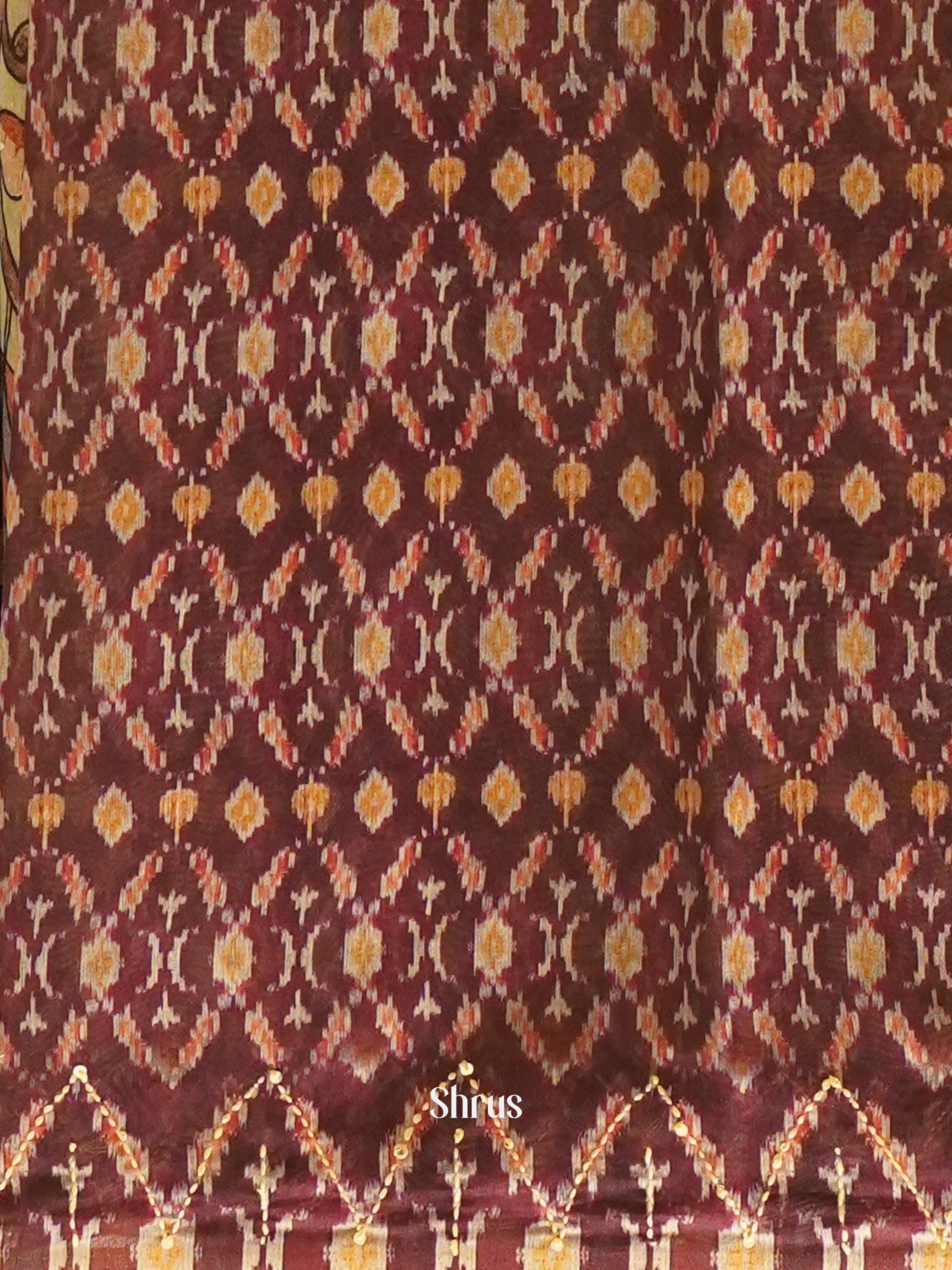 Green & Brown- Semi Kantha Saree - Shop on ShrusEternity.com