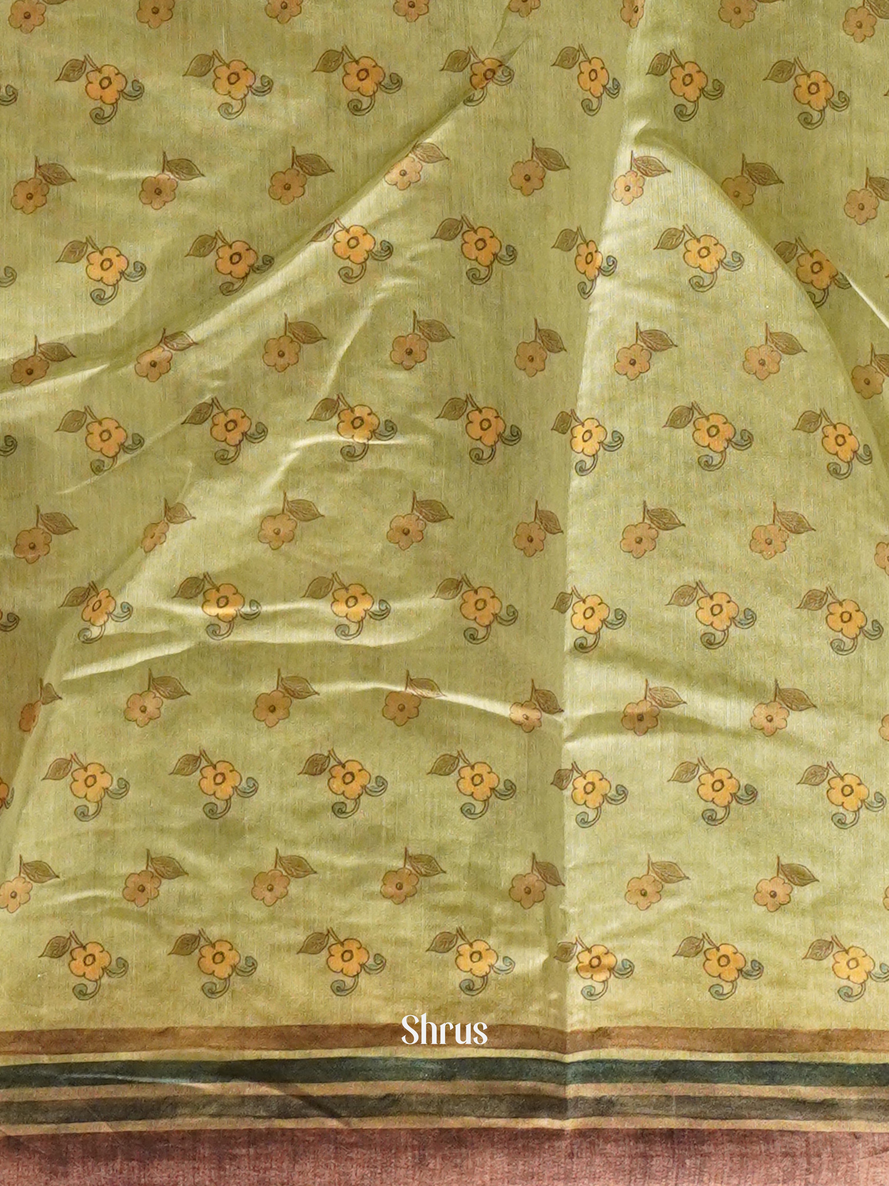 Green & Brown - Semi Kantha Saree - Shop on ShrusEternity.com