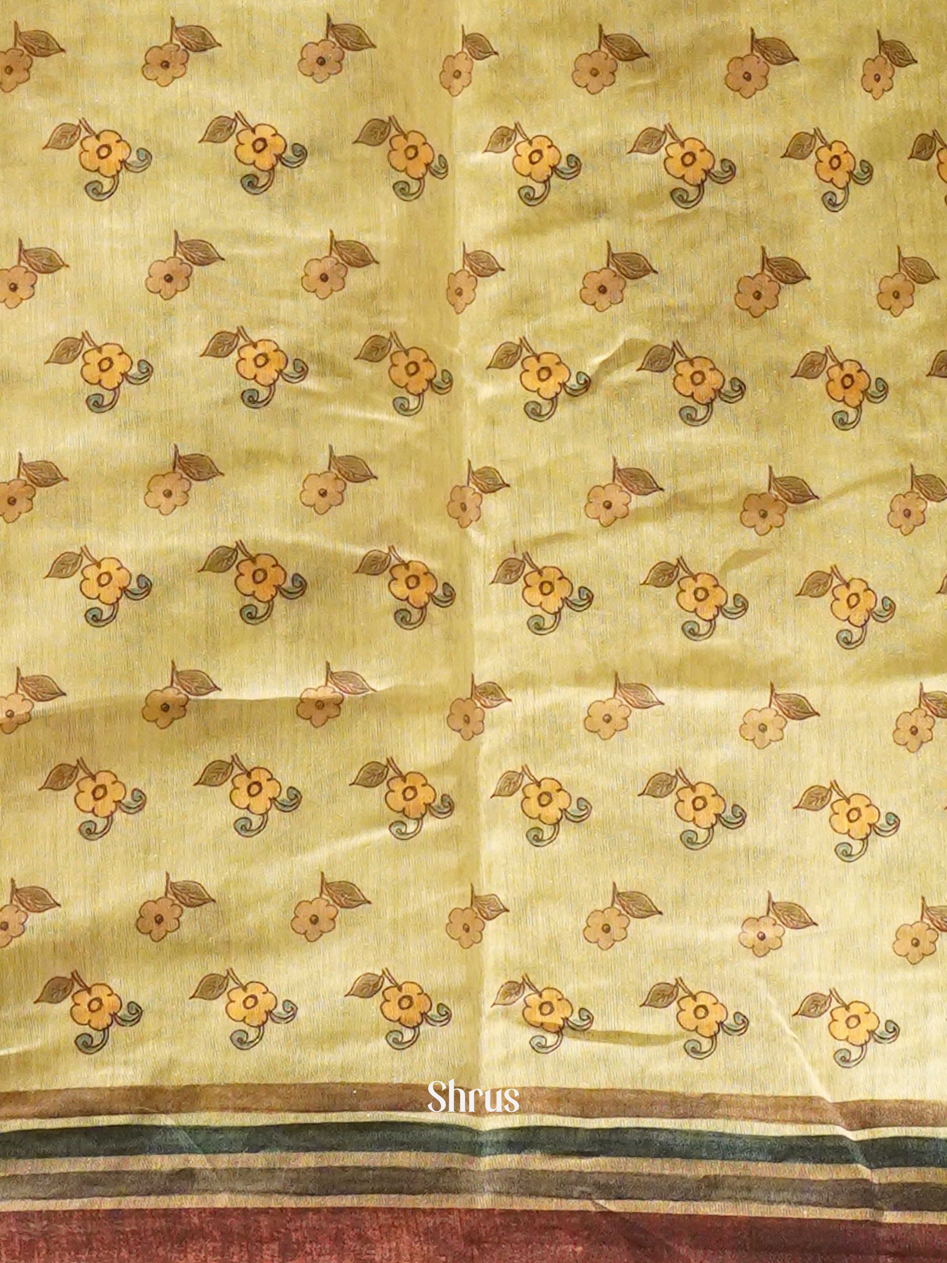 Green & Brown - Semi Kantha Saree - Shop on ShrusEternity.com