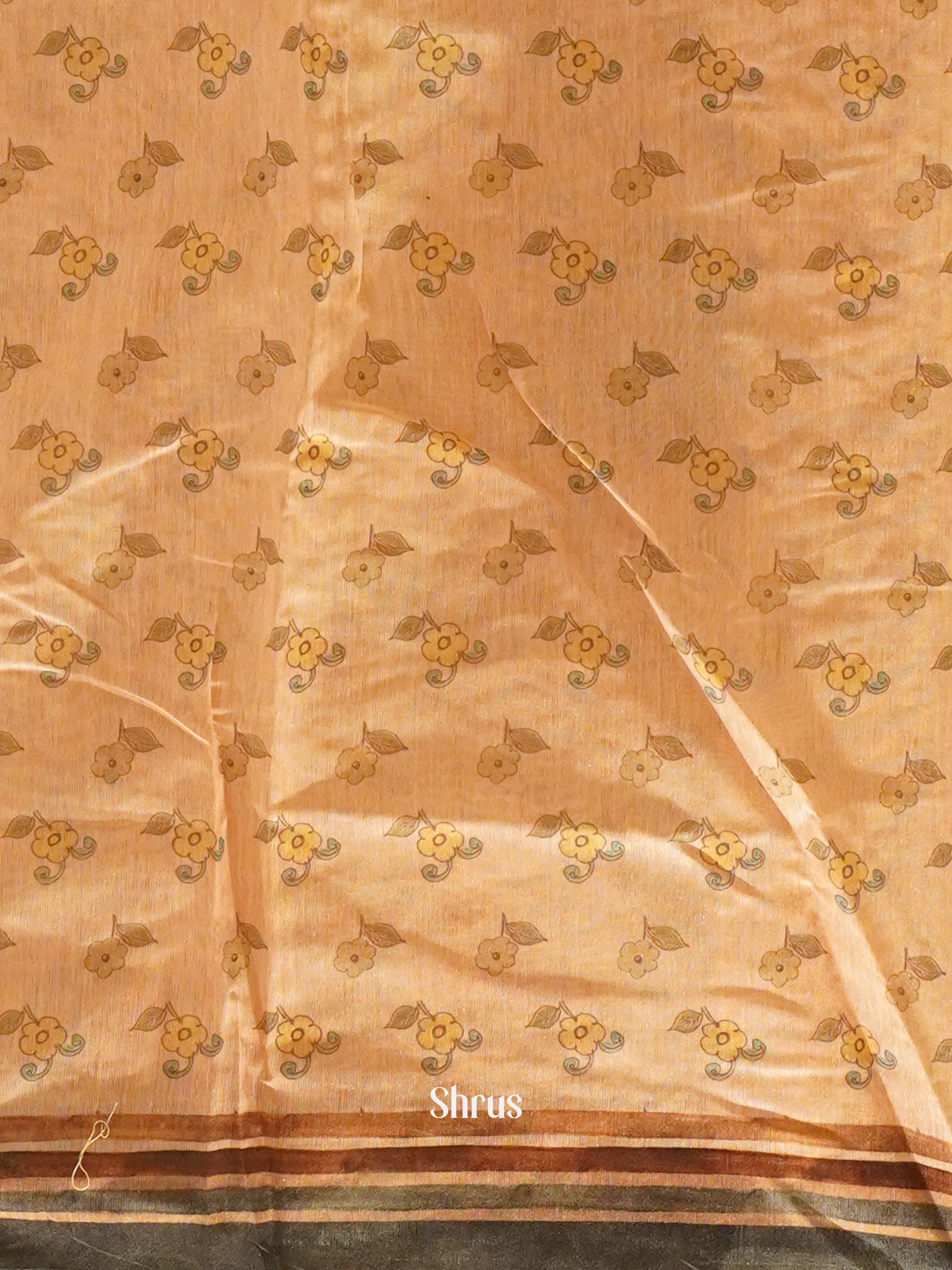 Peach & Green - Semi Kantha Saree - Shop on ShrusEternity.com