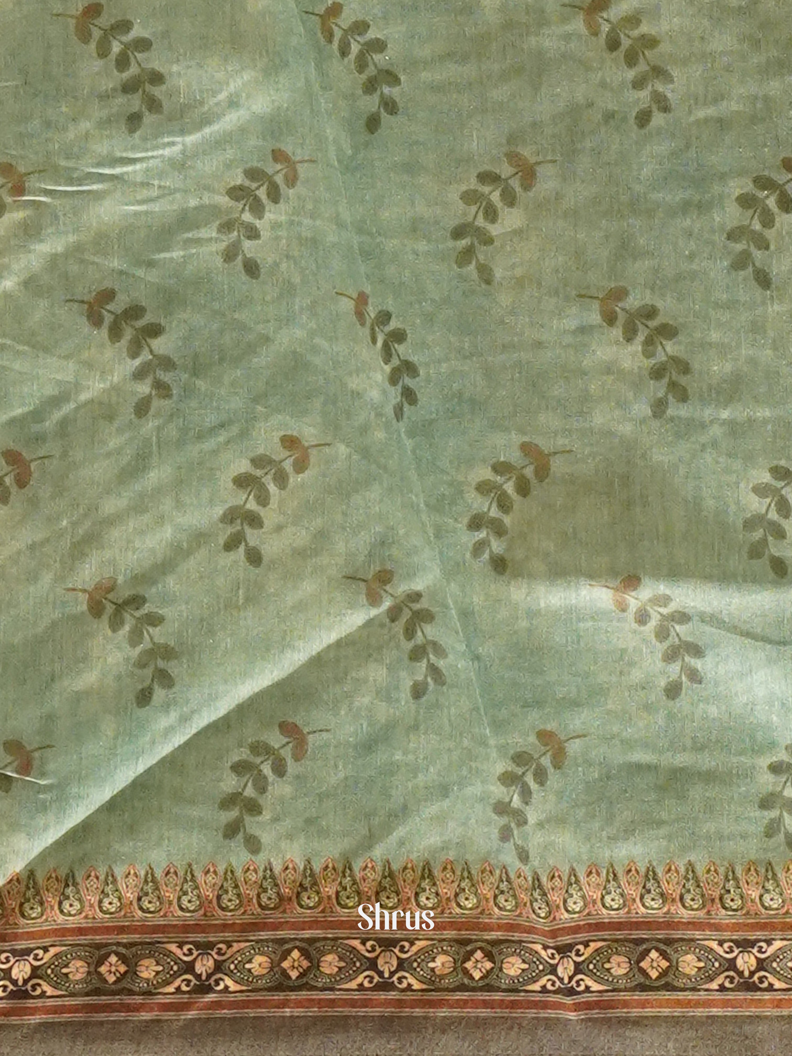 Blue & Grey - Semi Kantha Saree - Shop on ShrusEternity.com