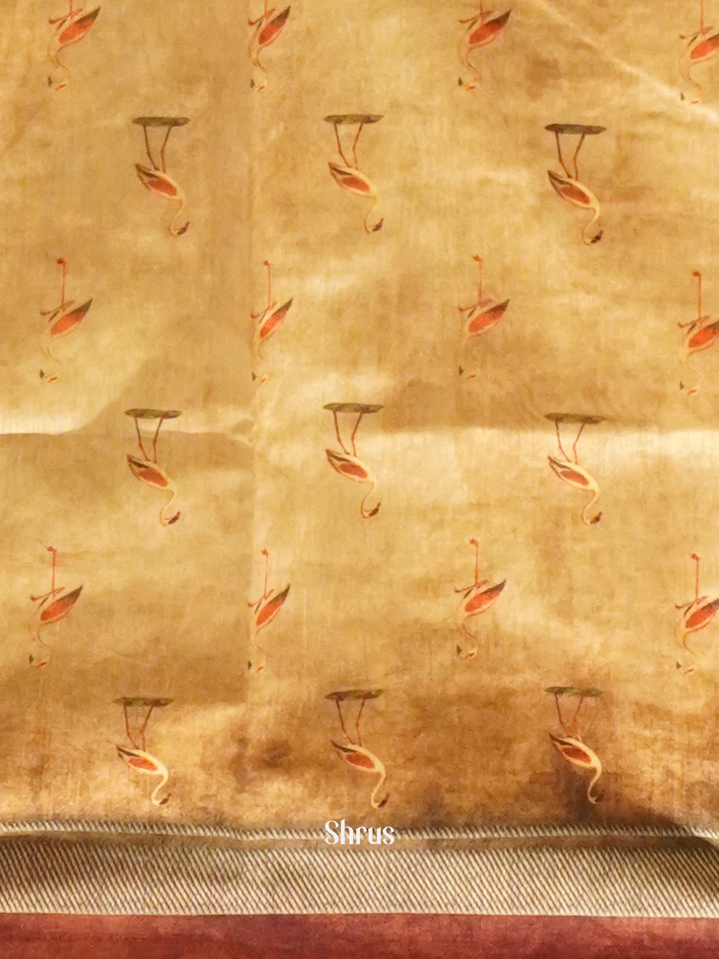 Orange & Brown- Semi Kantha Saree - Shop on ShrusEternity.com