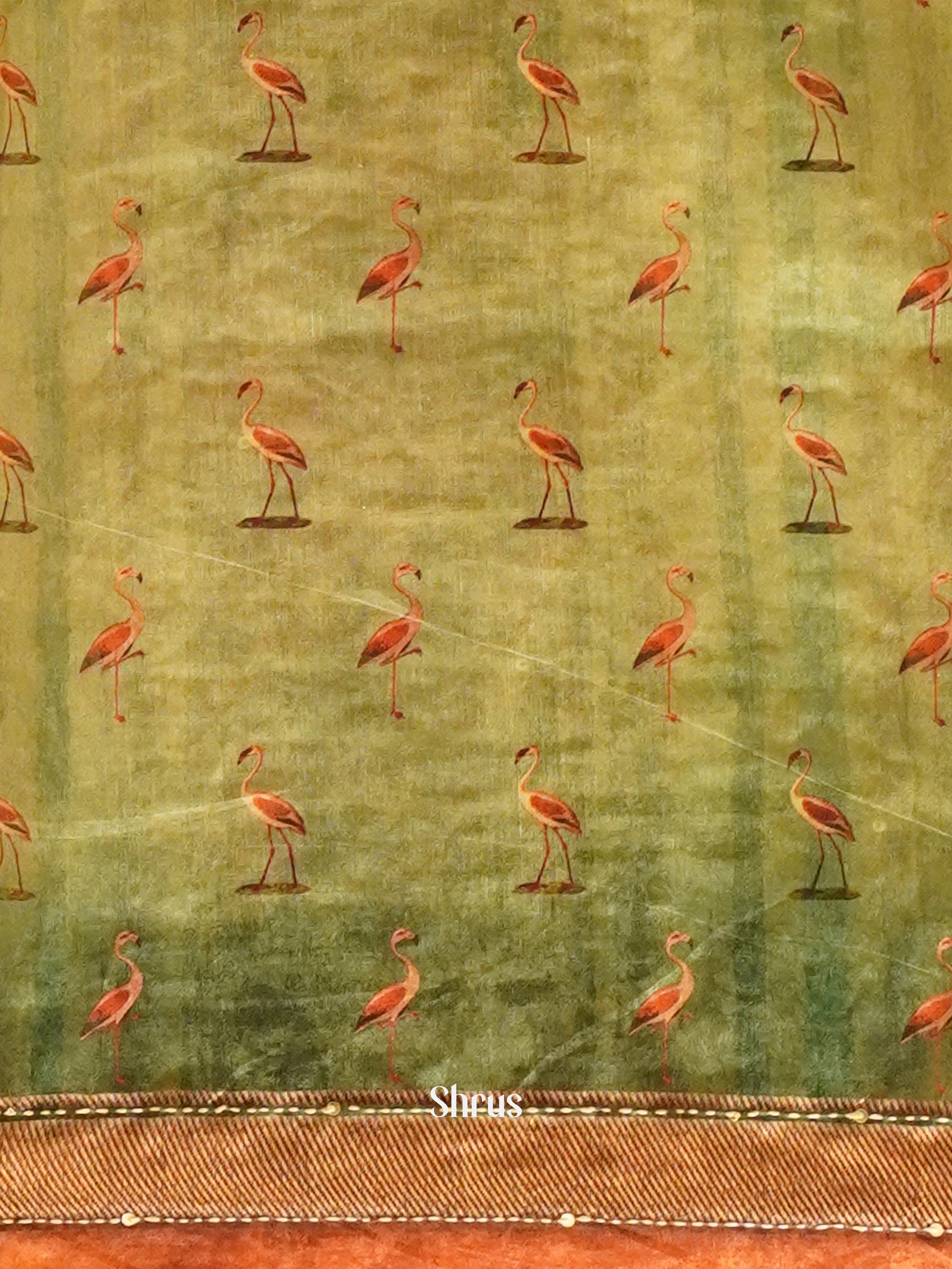 Green & Brown - Semi Kantha Saree - Shop on ShrusEternity.com