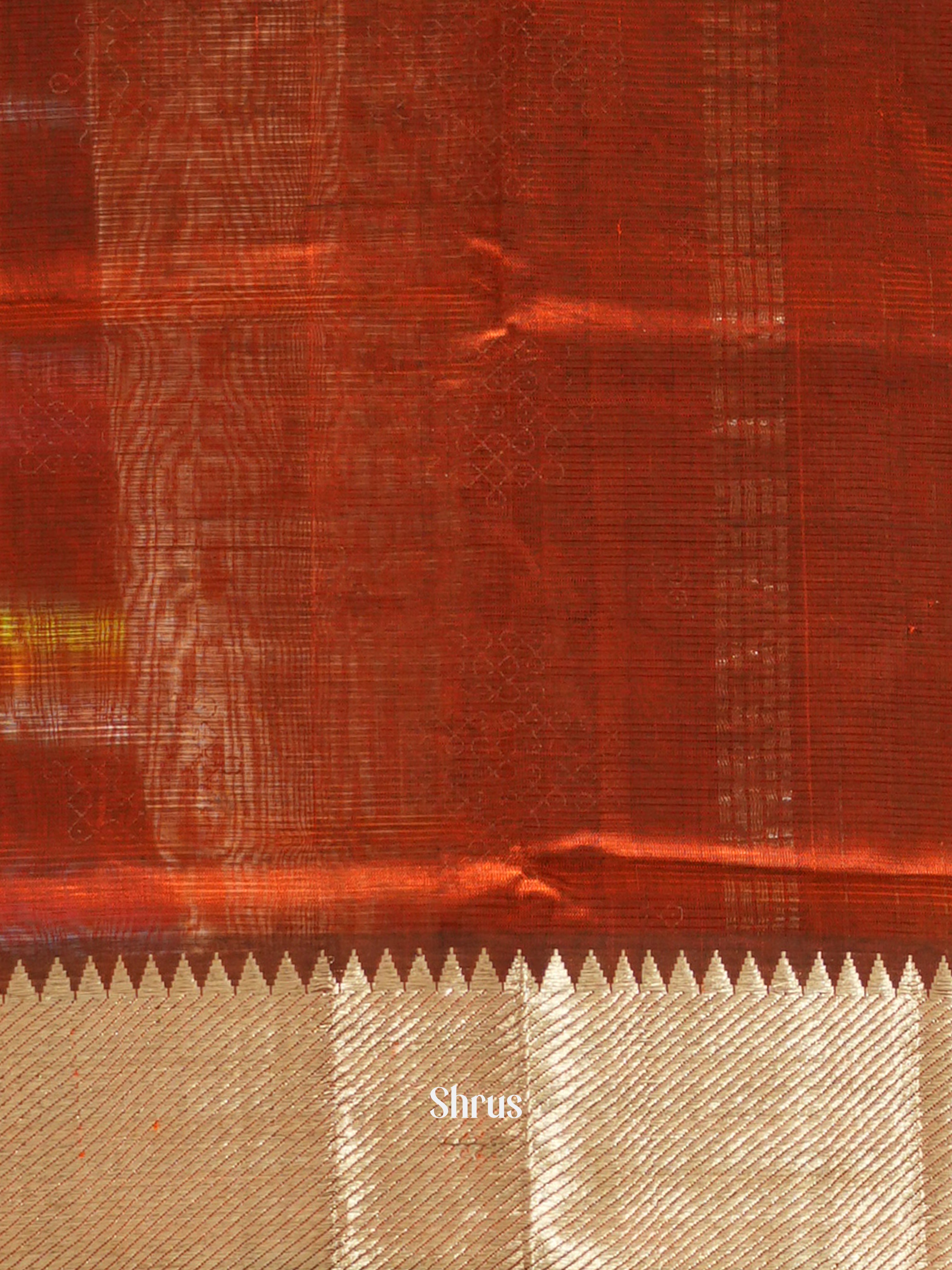 Brown(Single Tone) - Mangalagiri silkcotton Saree - Shop on ShrusEternity.com